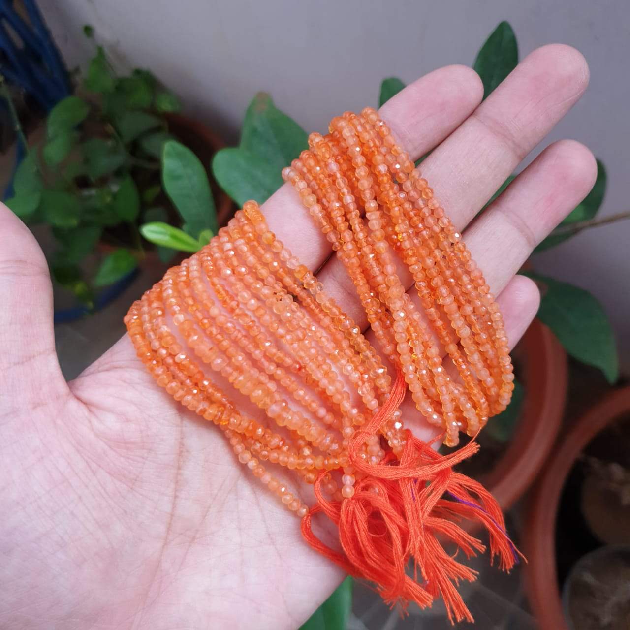 Natural Coraline Beads 3-4mm | Faceted | 14" Inches - The LabradoriteKing