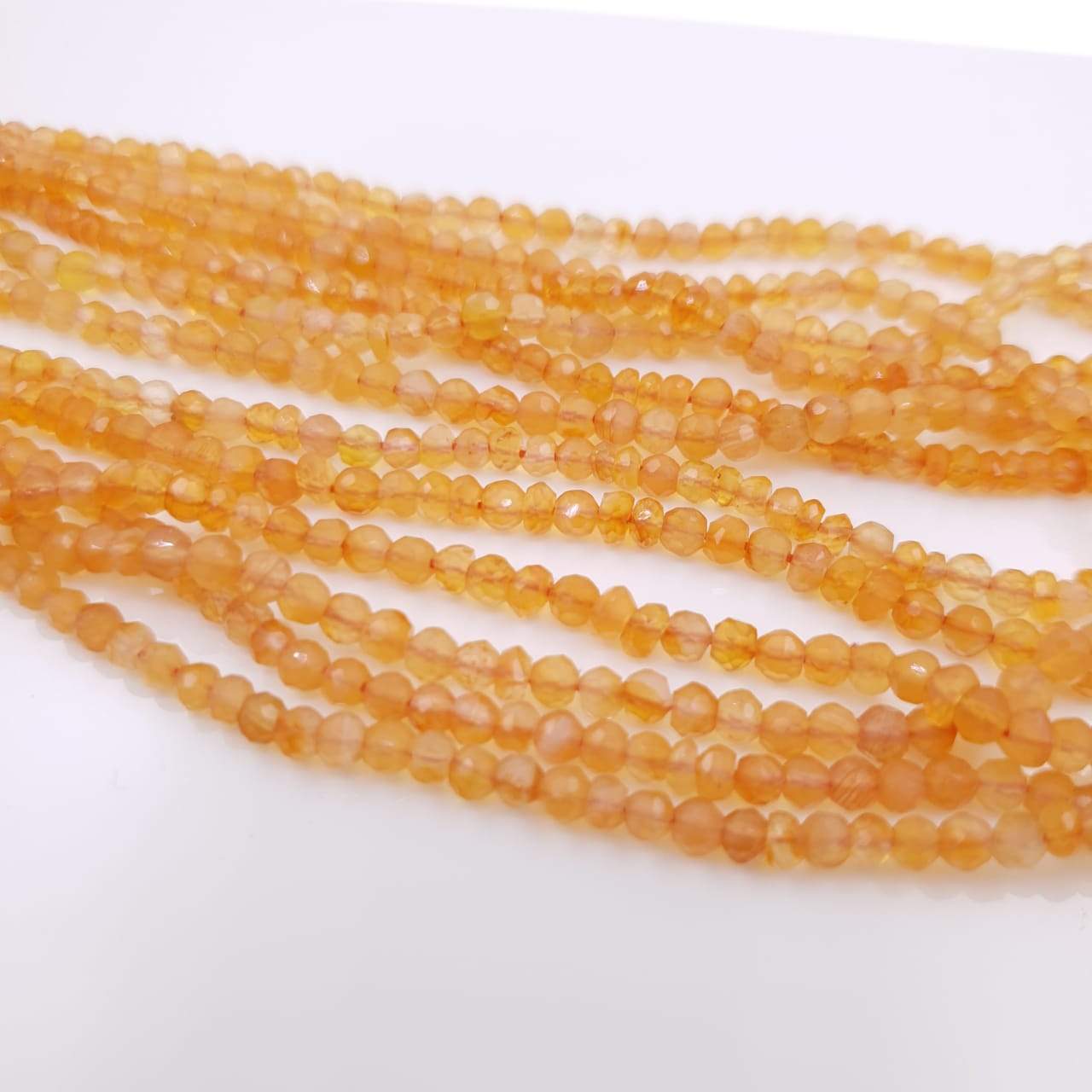 Natural Coraline Beads 3-4mm | Faceted | 14" Inches - The LabradoriteKing