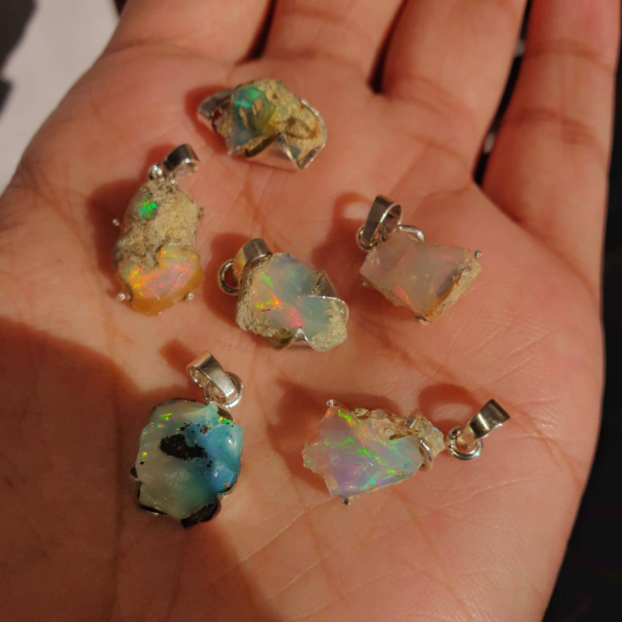 Natural Opal Raw Pendant | 925 Sterling Silver Minimalist Design - The LabradoriteKing