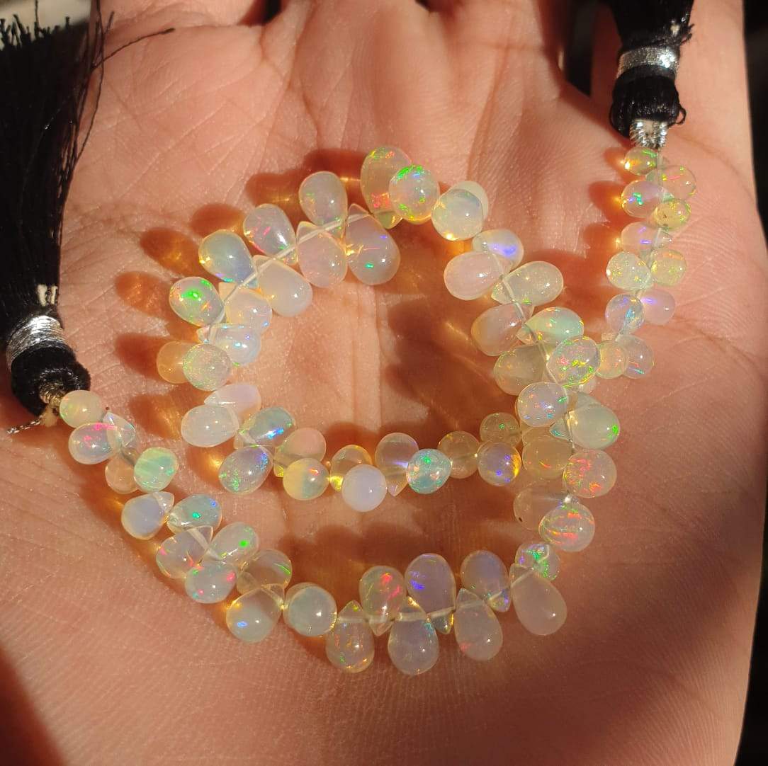 Natural Opal Tear Drops Top Drilled Beads | 5-8mm | 4-8 Inches Opals - The LabradoriteKing