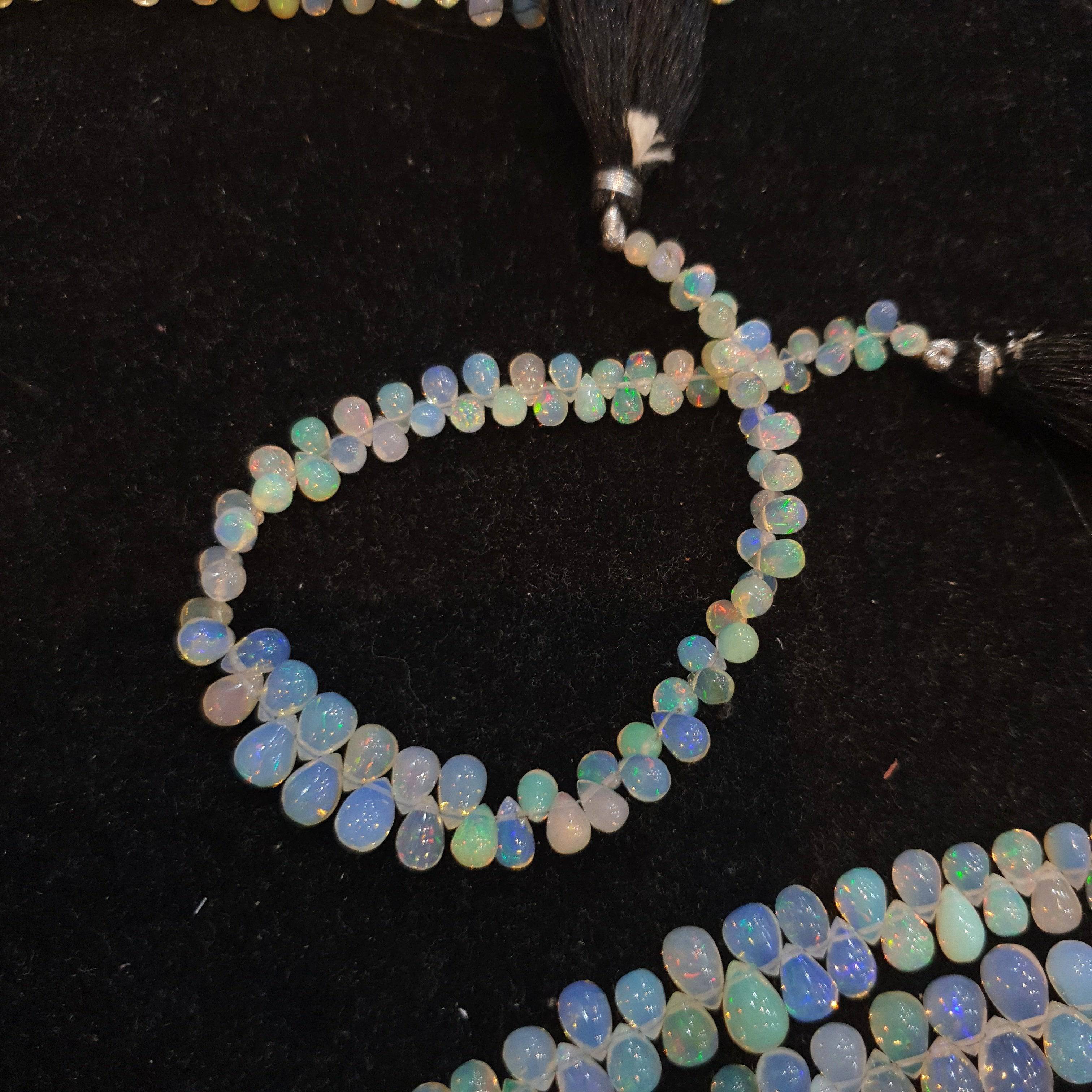Natural Opal Tear Drops Top Drilled Beads | 5-8mm | 4-8 Inches Opals - The LabradoriteKing