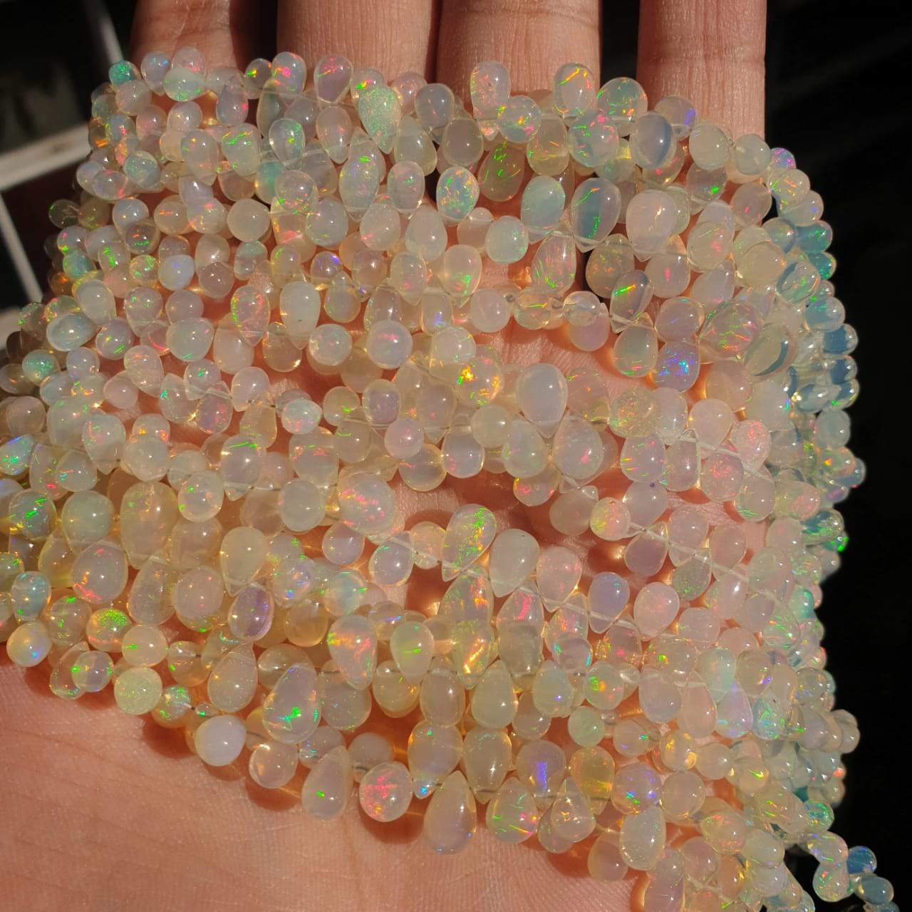 Natural Opal Tear Drops Top Drilled Beads | 5-8mm | 4-8 Inches Opals - The LabradoriteKing
