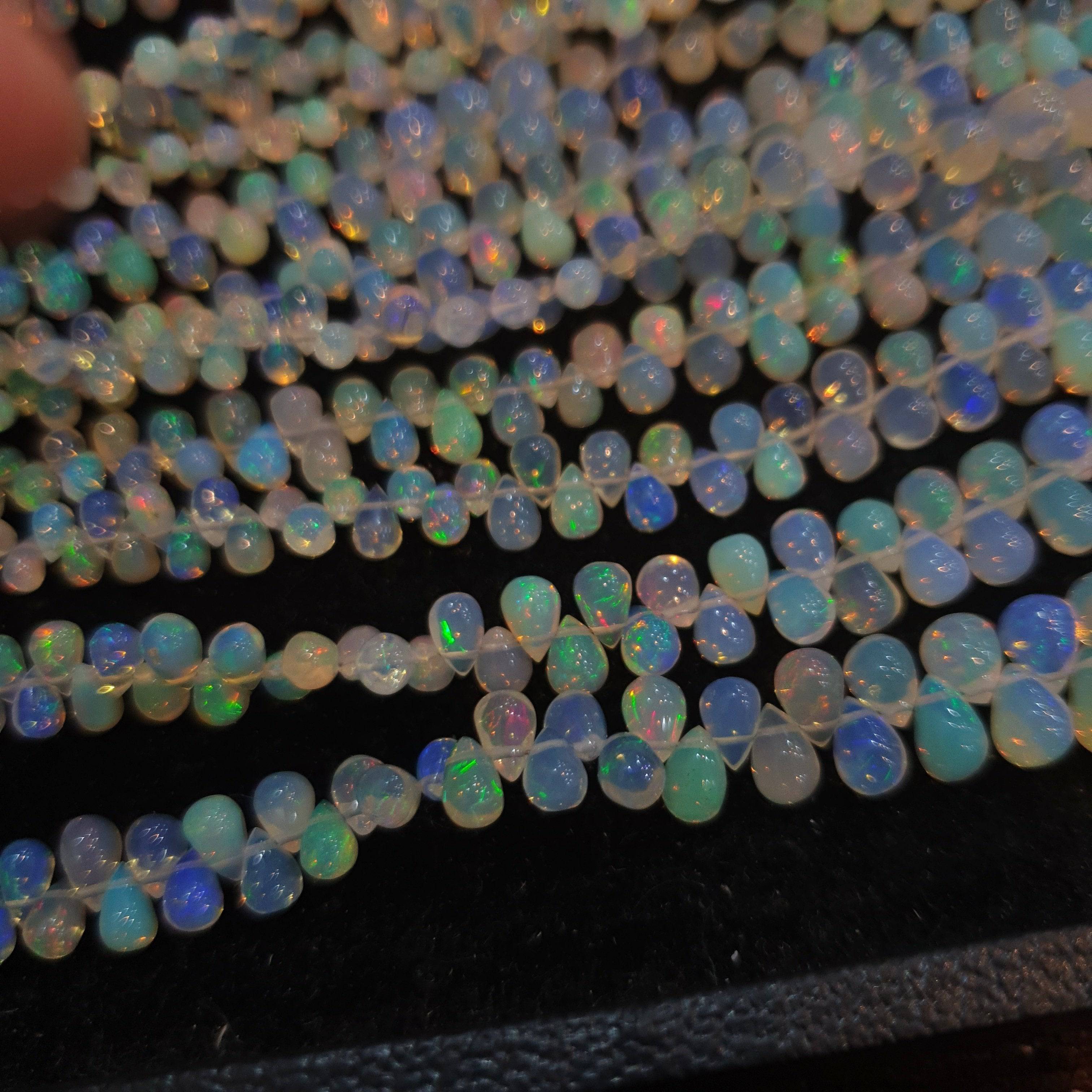 Natural Opal Tear Drops Top Drilled Beads | 5-8mm | 4-8 Inches Opals - The LabradoriteKing