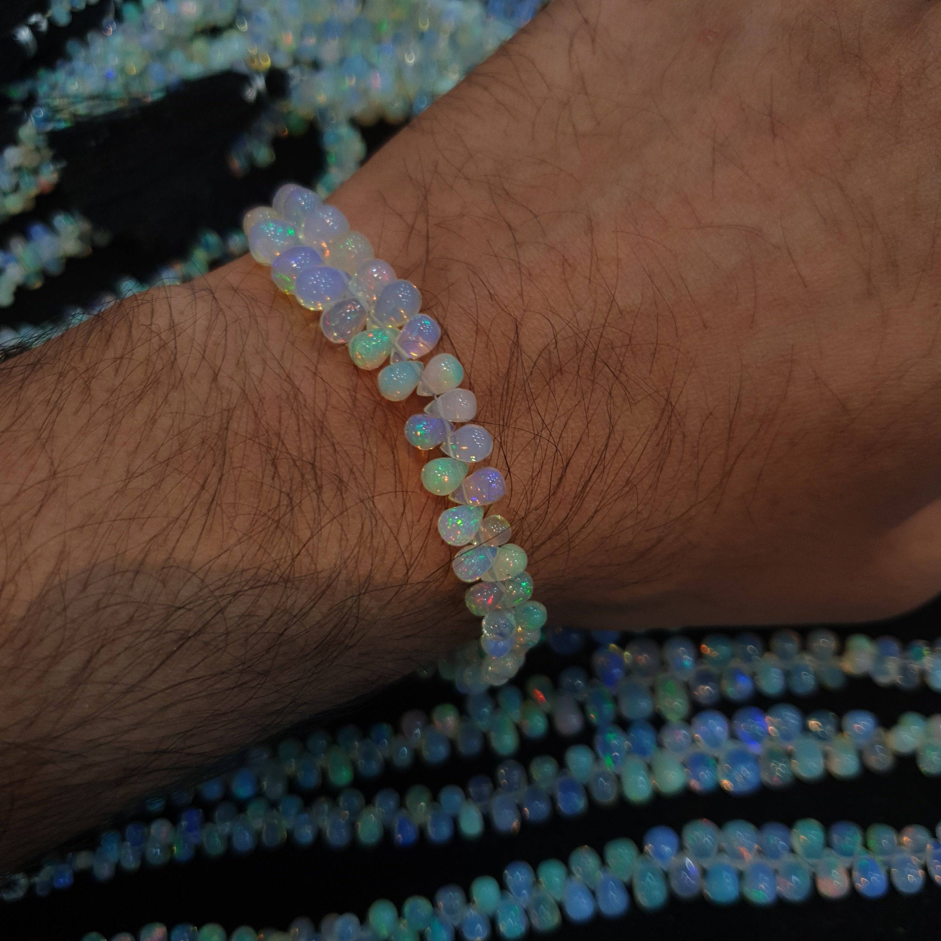 Natural Opal Tear Drops Top Drilled Beads | 5-8mm | 4-8 Inches Opals - The LabradoriteKing