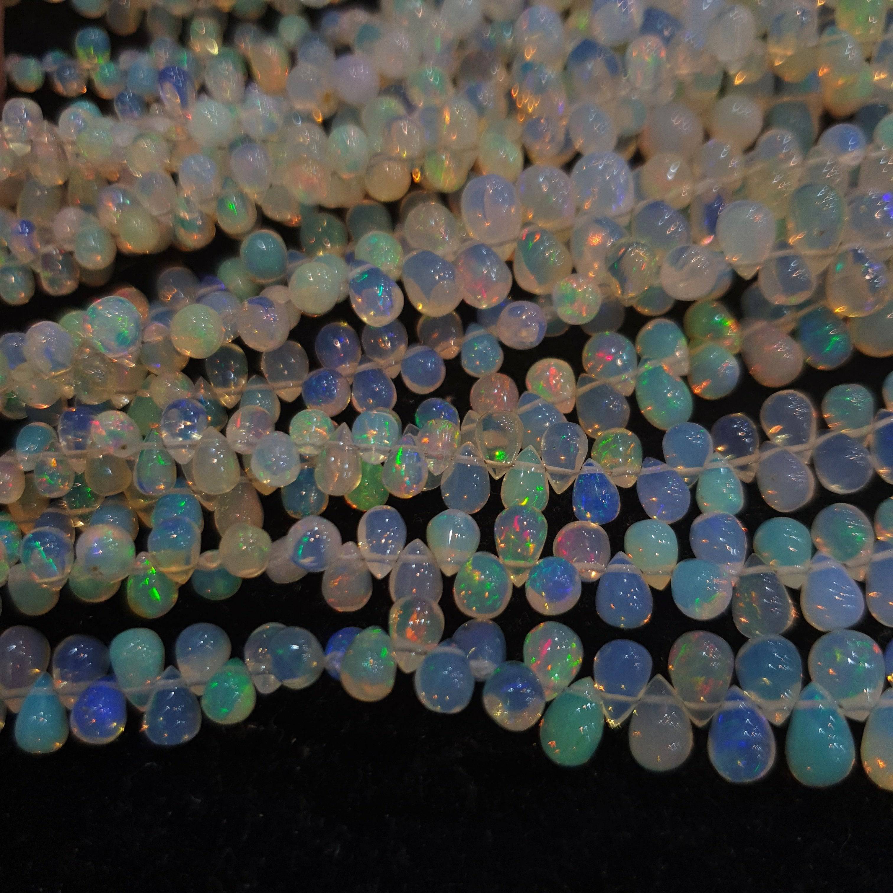 Natural Opal Tear Drops Top Drilled Beads | 5-8mm | 4-8 Inches Opals - The LabradoriteKing