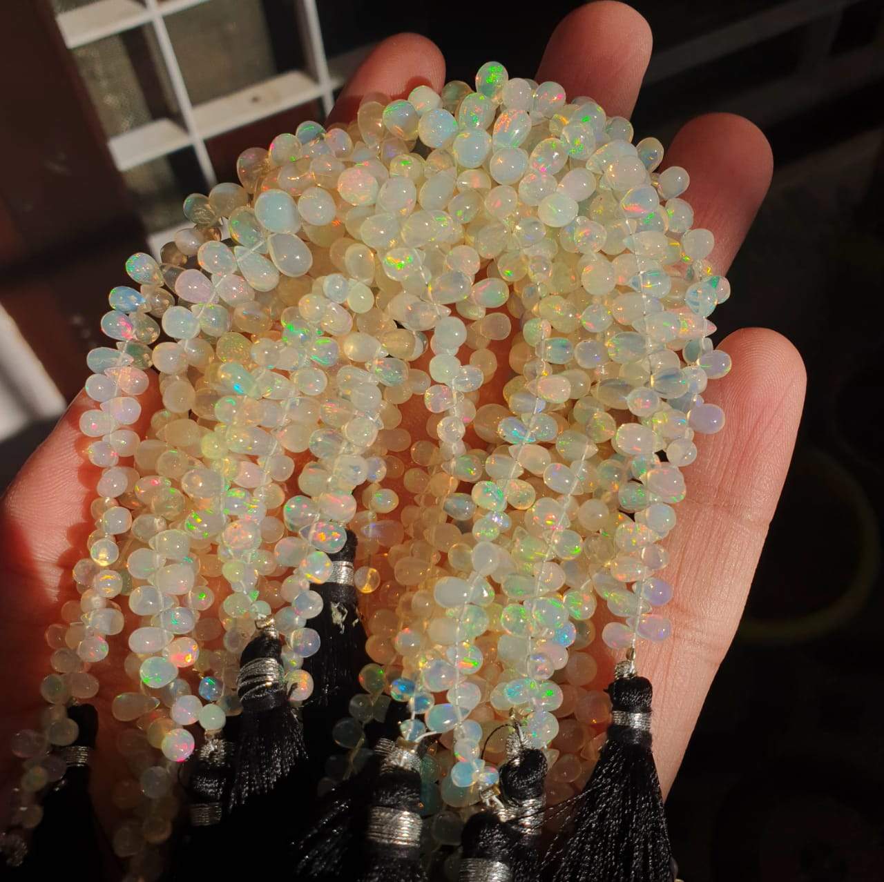 Natural Opal Tear Drops Top Drilled Beads | 5-8mm | 4-8 Inches Opals - The LabradoriteKing