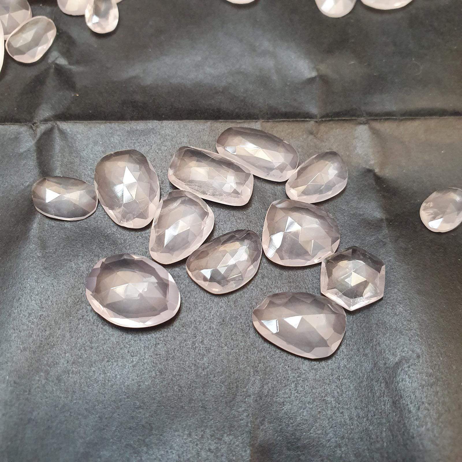 Natural Rose Quartz 15 Pcs Lot Rosecuts 11-18mm - The LabradoriteKing