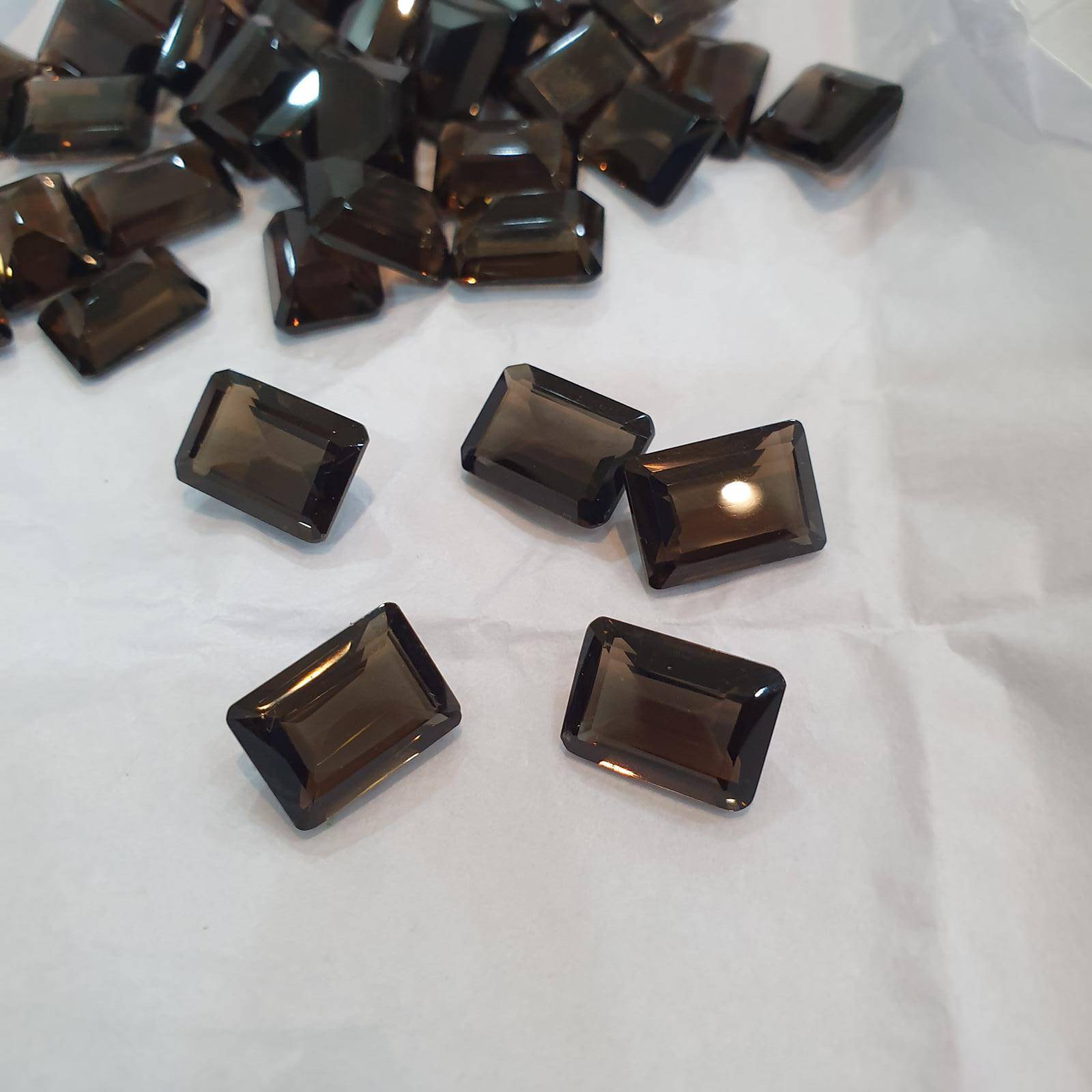 Natural Smoky Quartz 14x10mm Rectangles Calibrated Size - The LabradoriteKing