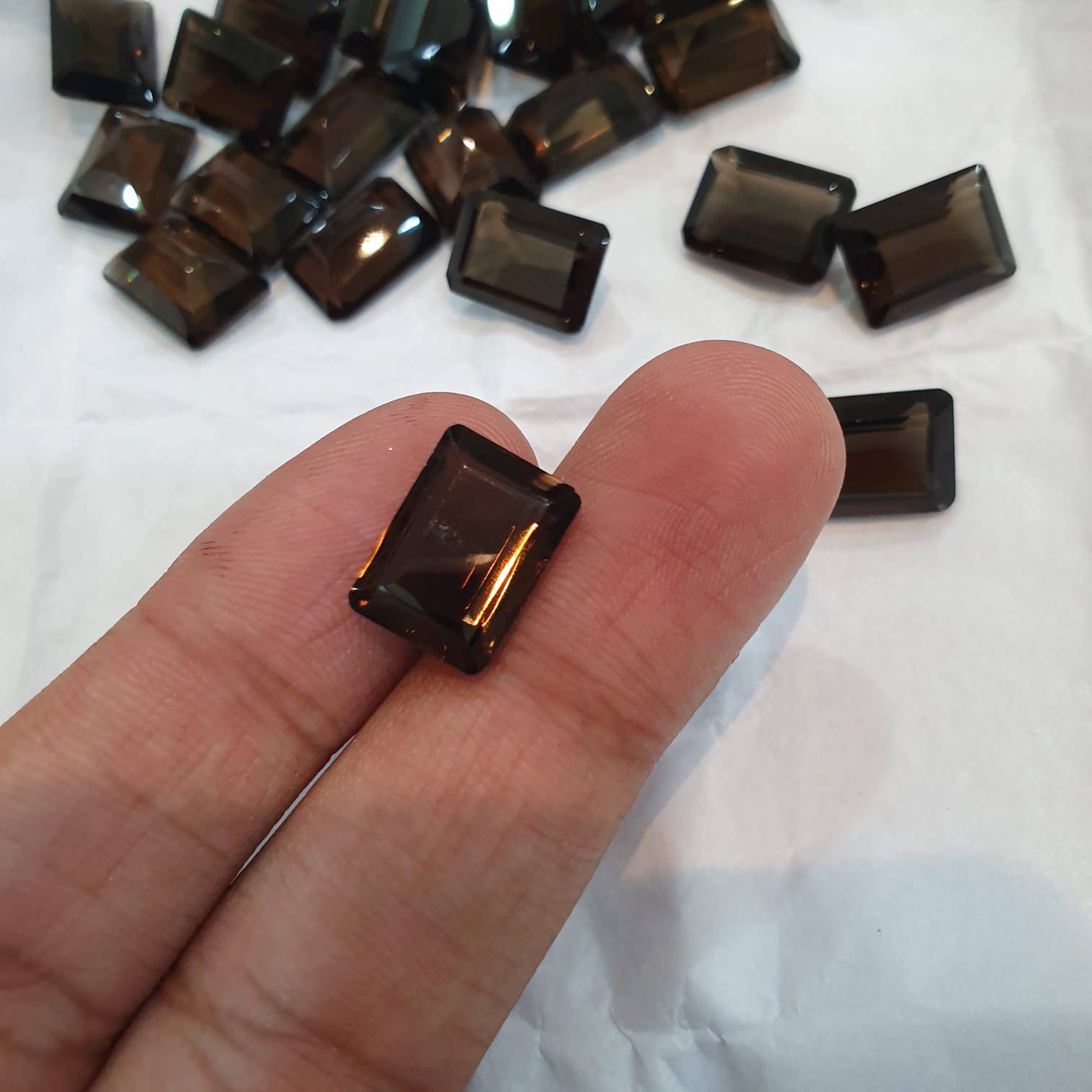 Natural Smoky Quartz 14x10mm Rectangles Calibrated Size - The LabradoriteKing