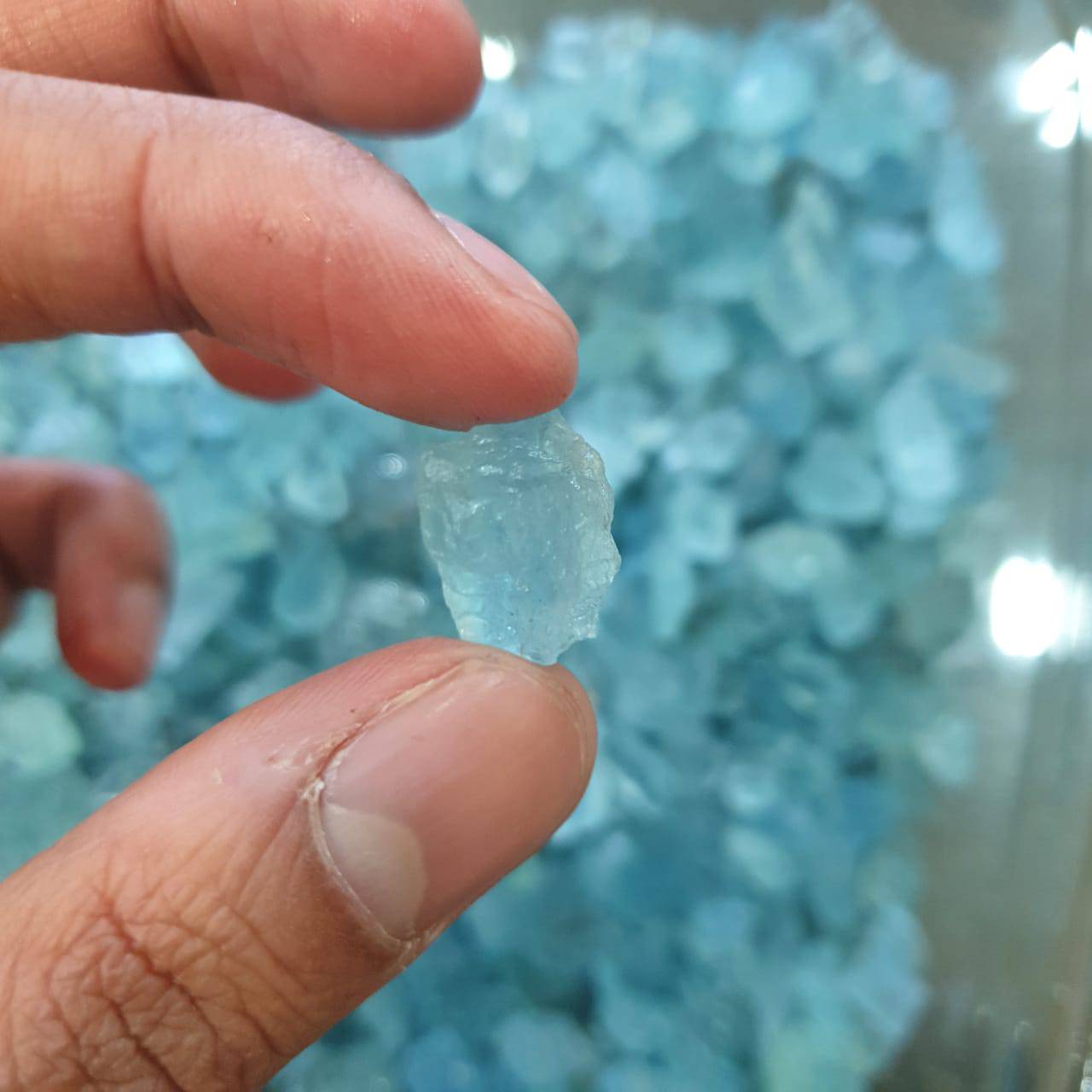 Offer: 20 Pcs Aquamarine Rough Raw | Good Colour 8-20mm Kenya Mined - The LabradoriteKing