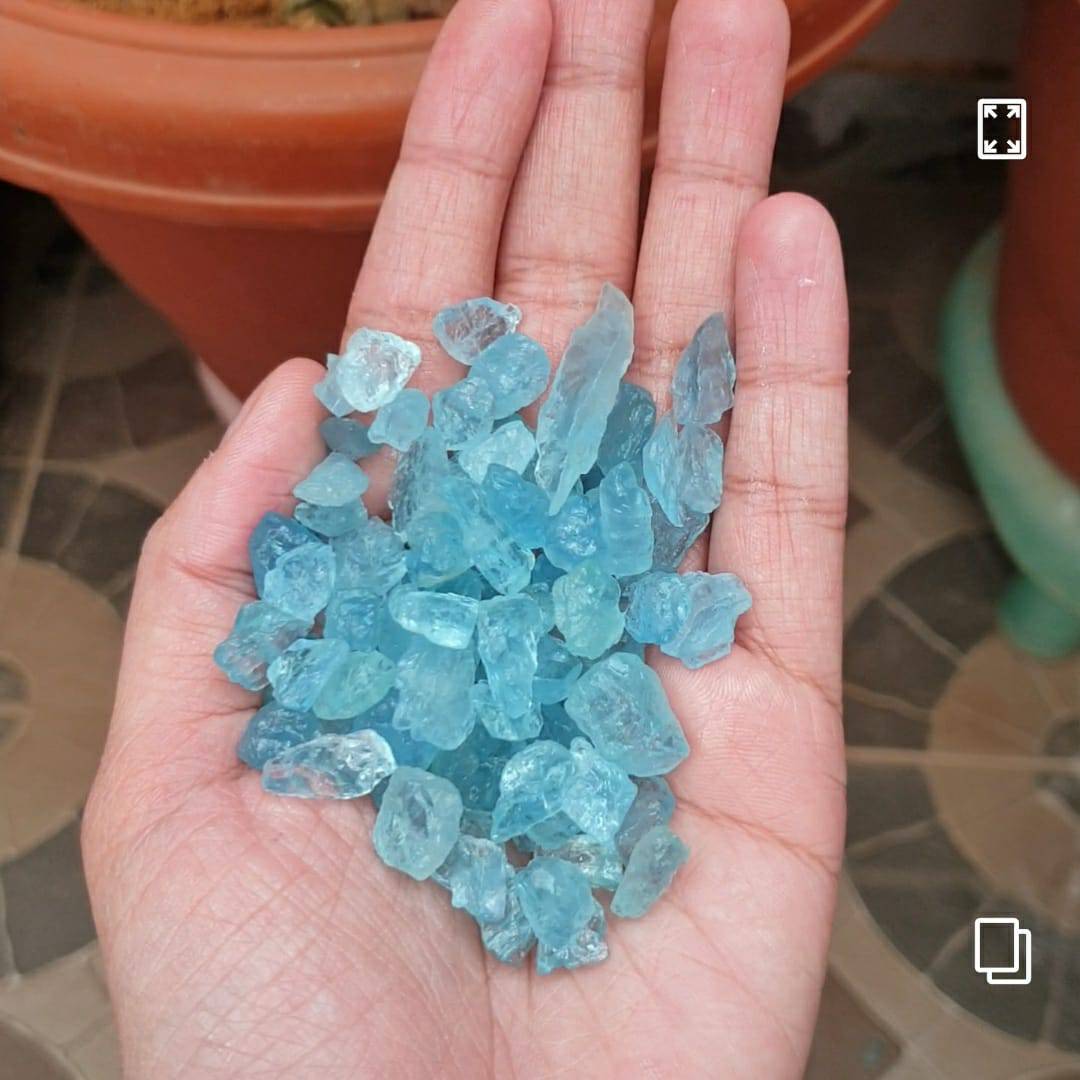 Offer: 20 Pcs Aquamarine Rough Raw | Good Colour 8-20mm Kenya Mined - The LabradoriteKing
