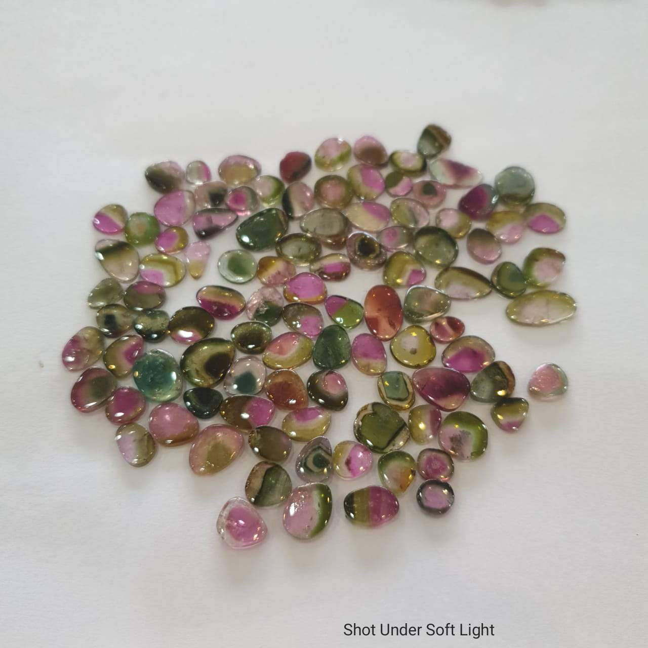 Price Drop🔥 12 Pcs Watermelon Tourmalines Tri/Bi Colour Polished Slices | Flat On both side | Untreated 6-11mm - The LabradoriteKing