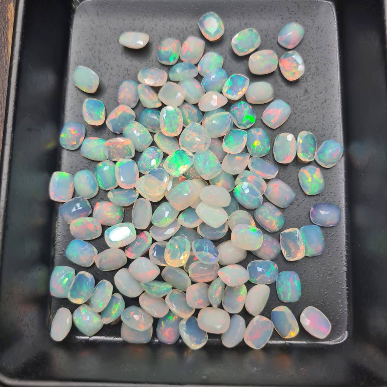 Rectangular Opal Faceted 9x7mm | Ethiopian Mined - The LabradoriteKing