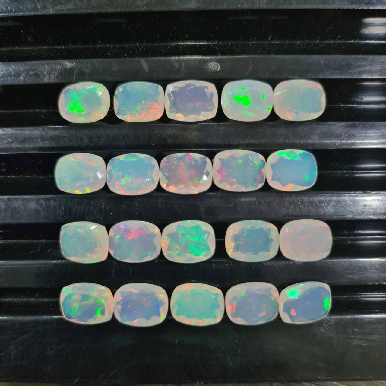 Rectangular Opal Faceted 9x7mm | Ethiopian Mined - The LabradoriteKing