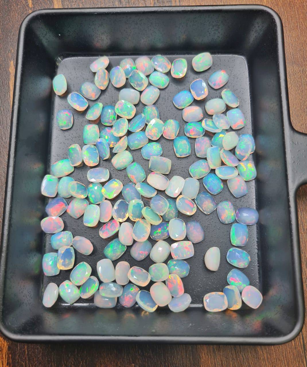 Rectangular Opal Faceted 9x7mm | Ethiopian Mined - The LabradoriteKing