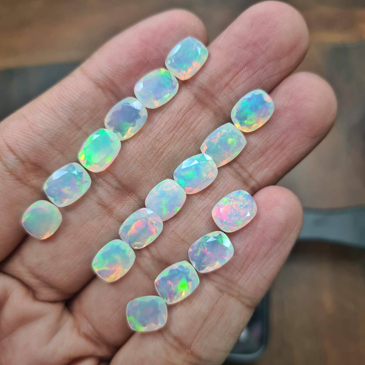 Rectangular Opal Faceted 9x7mm | Ethiopian Mined - The LabradoriteKing