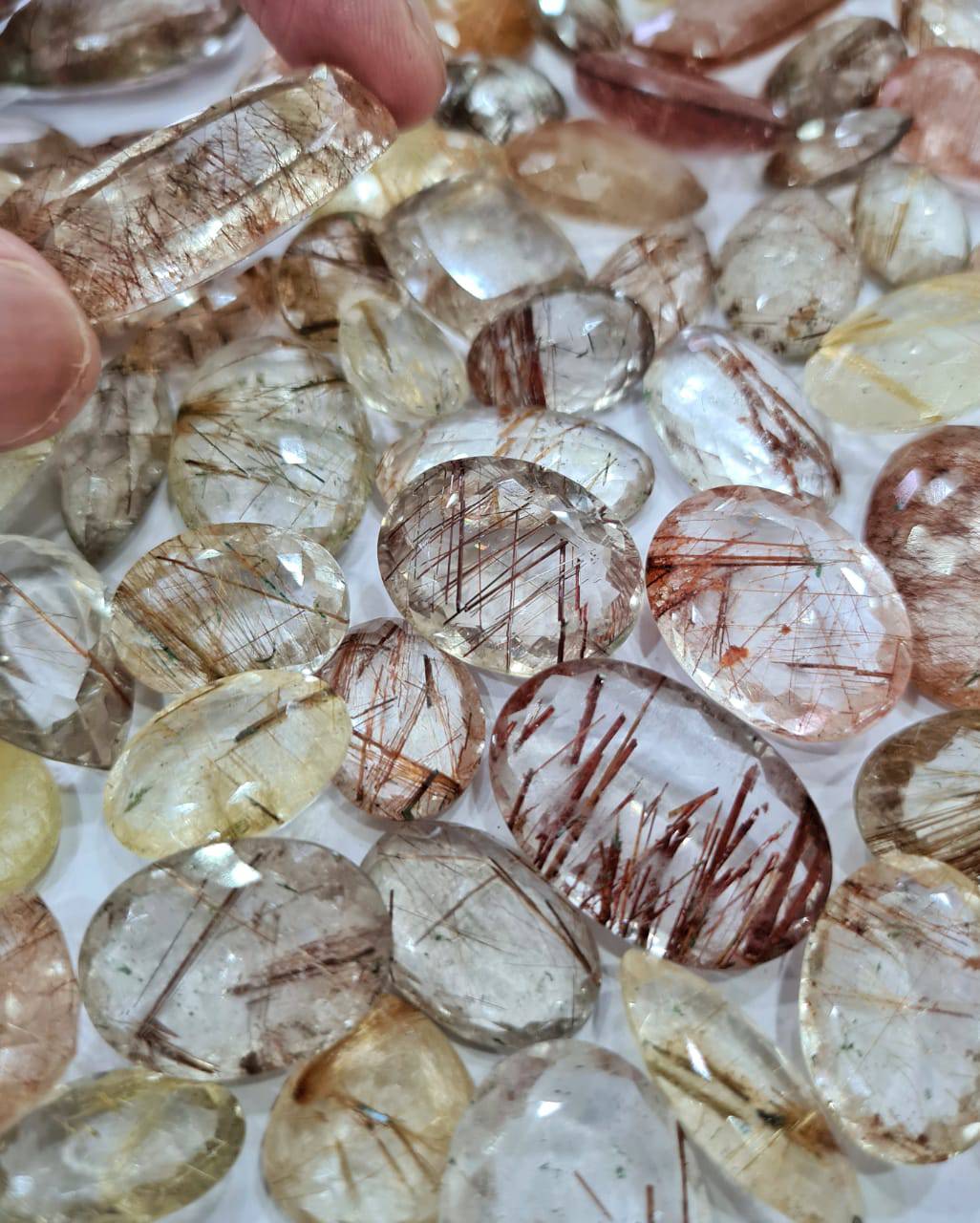 Rutilated Quartz Faceted  | Good Quality 16-30mm - The LabradoriteKing