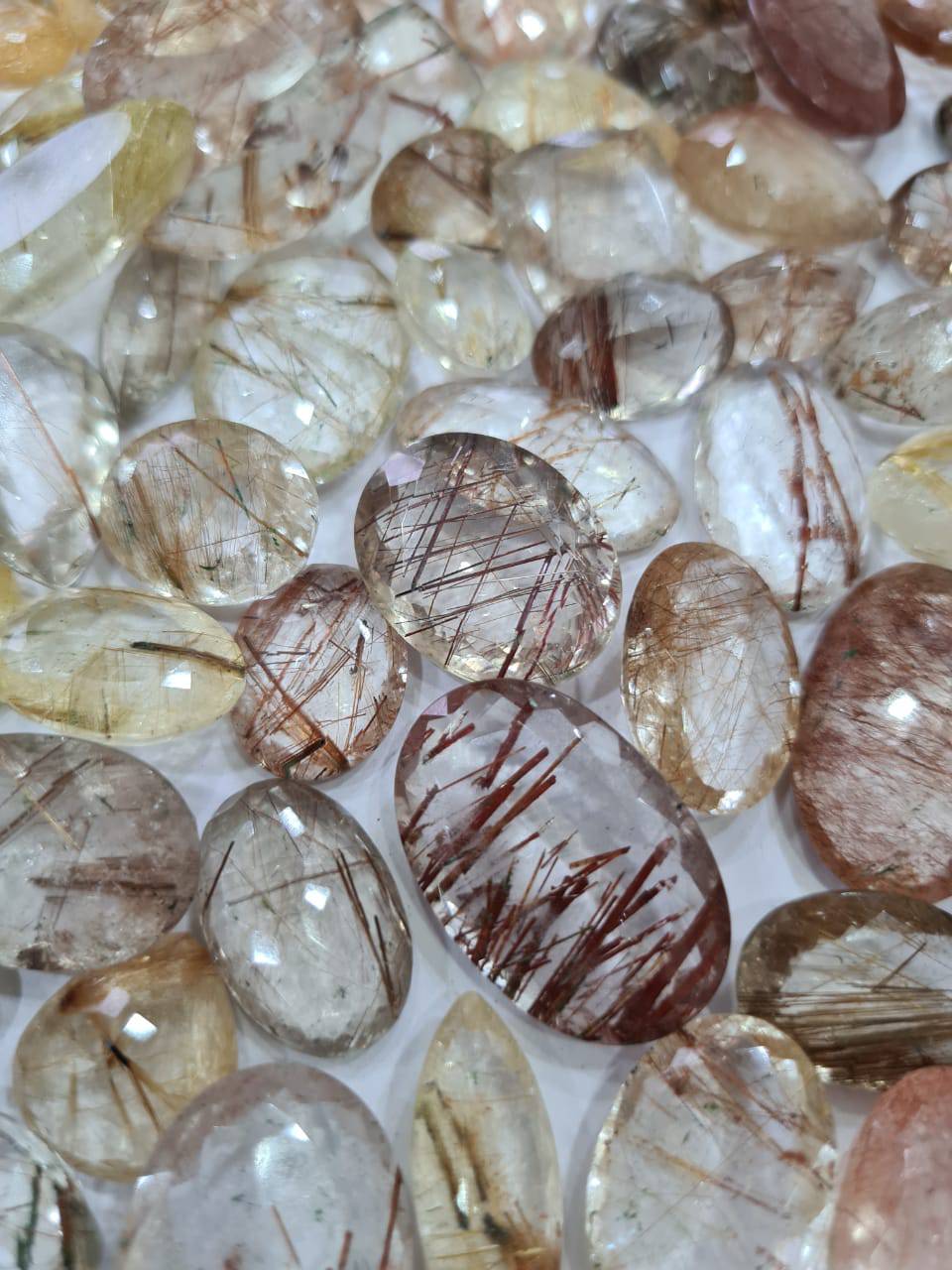 Rutilated Quartz Faceted  | Good Quality 16-30mm - The LabradoriteKing