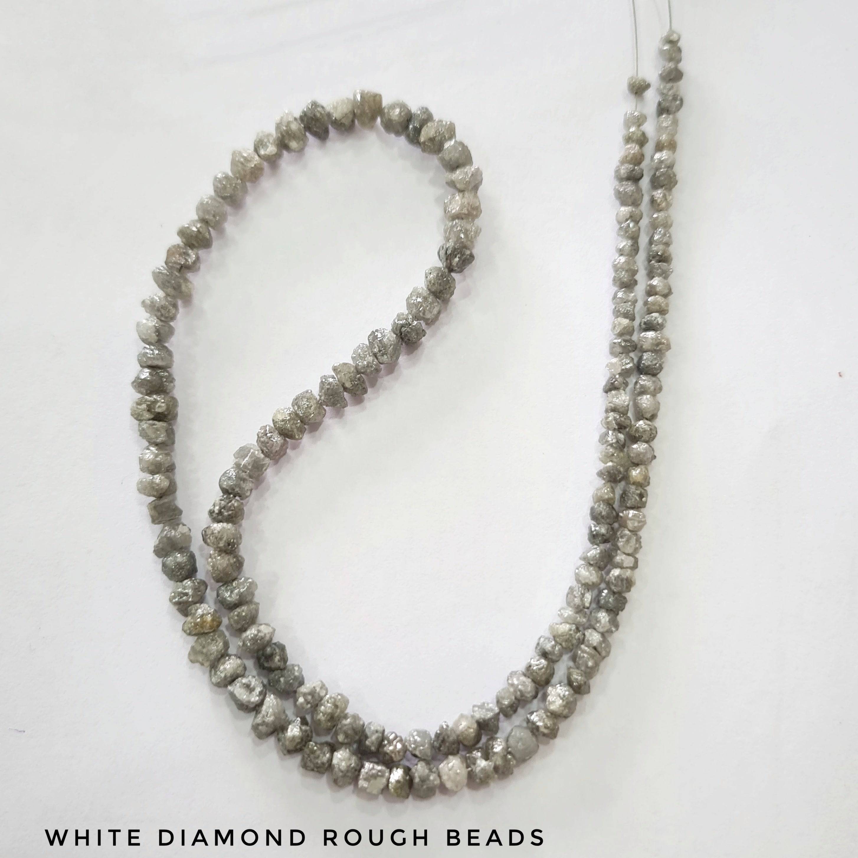 White Diamond Rough Beads | 4-5mm 14 Inches - The LabradoriteKing