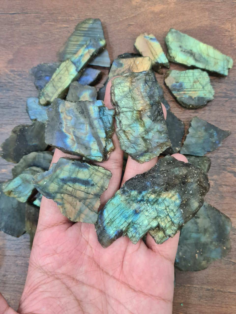 Wholesale Labradorite raw Slabs | Good Flash in 1-5"Inches Sizes - The LabradoriteKing