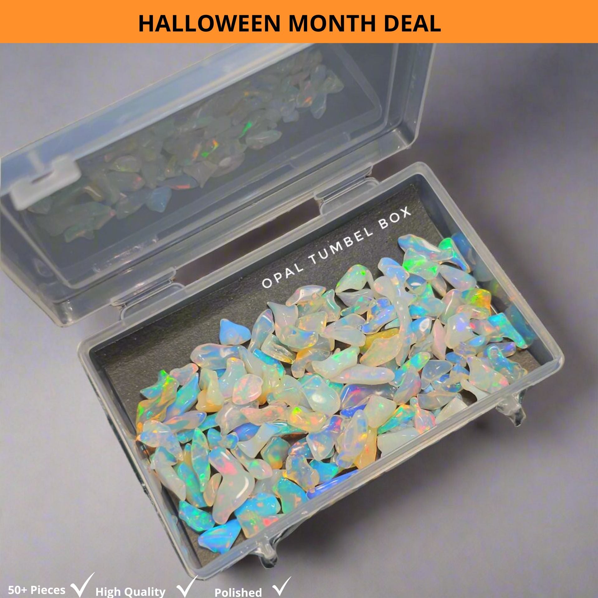 50 Cts Scoop of Polished Opal tumbels Box | 5-10mm | 60-70 Pcs