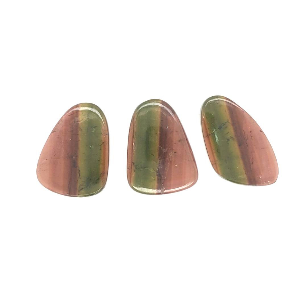 3 Pcs Of Natural Watermelon Tourmaline Slice | Size:20-22mm | With Certificate - The LabradoriteKing