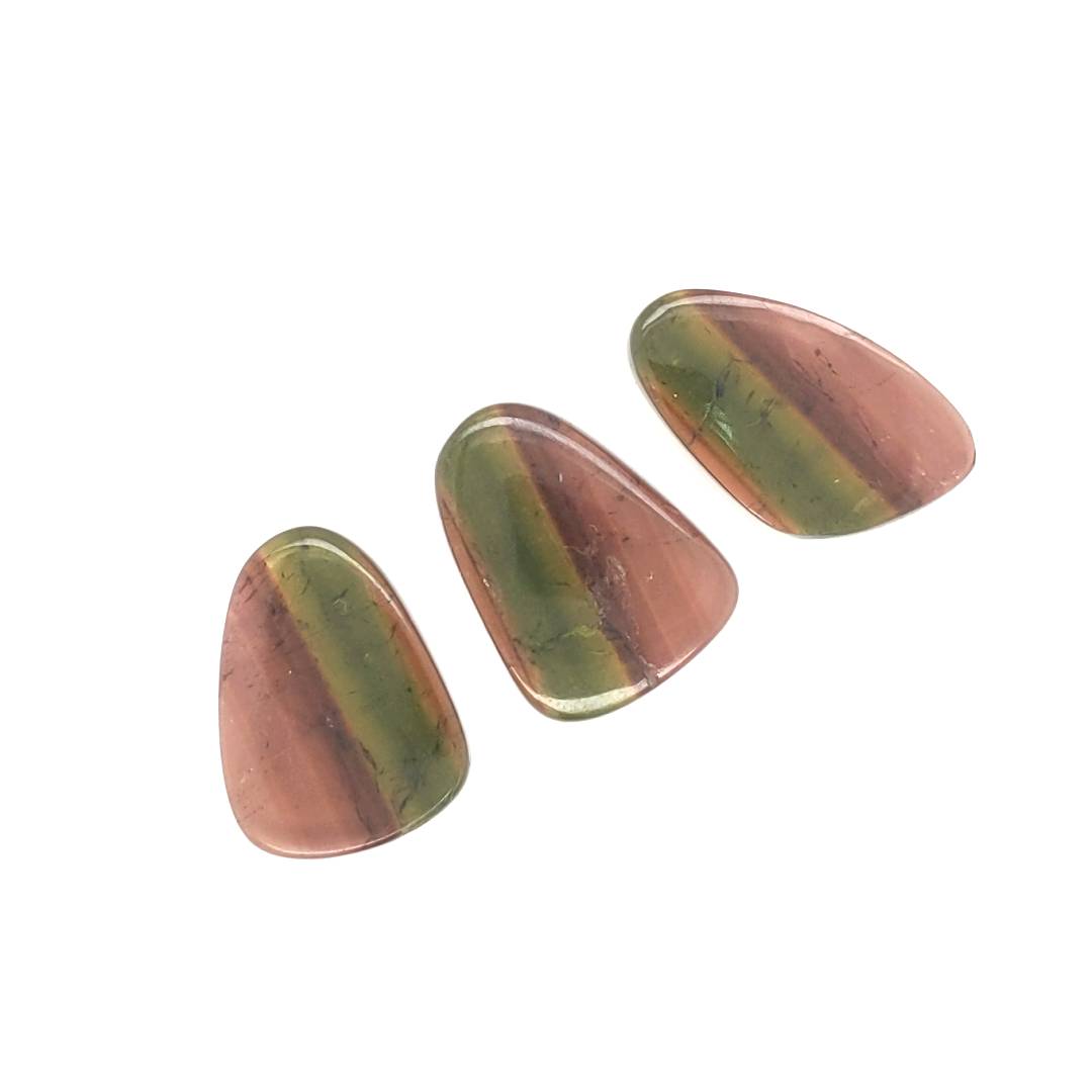 3 Pcs Of Natural Watermelon Tourmaline Slice | Size:20-22mm | With Certificate - The LabradoriteKing