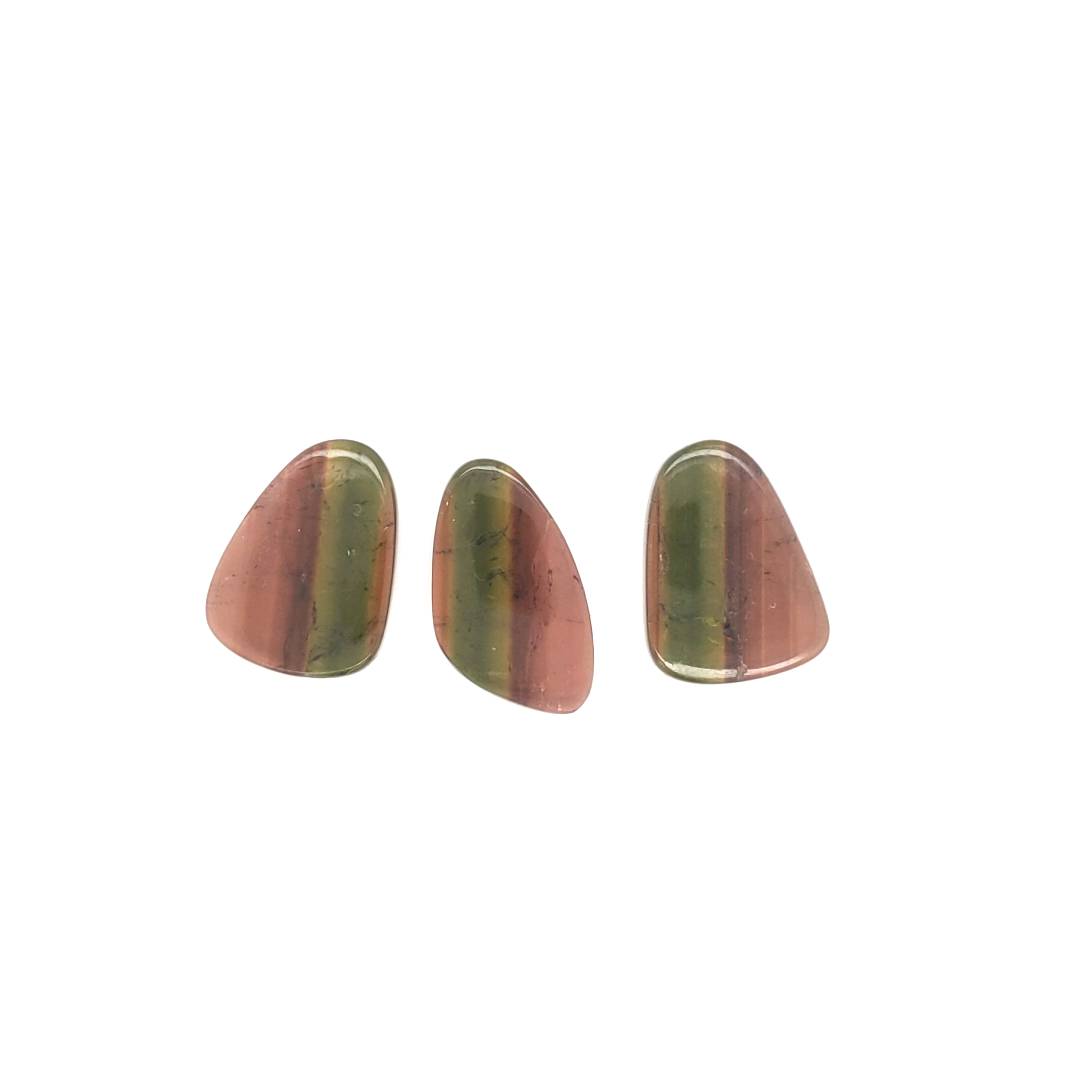 3 Pcs Of Natural Watermelon Tourmaline Slice | Size:20-22mm | With Certificate - The LabradoriteKing