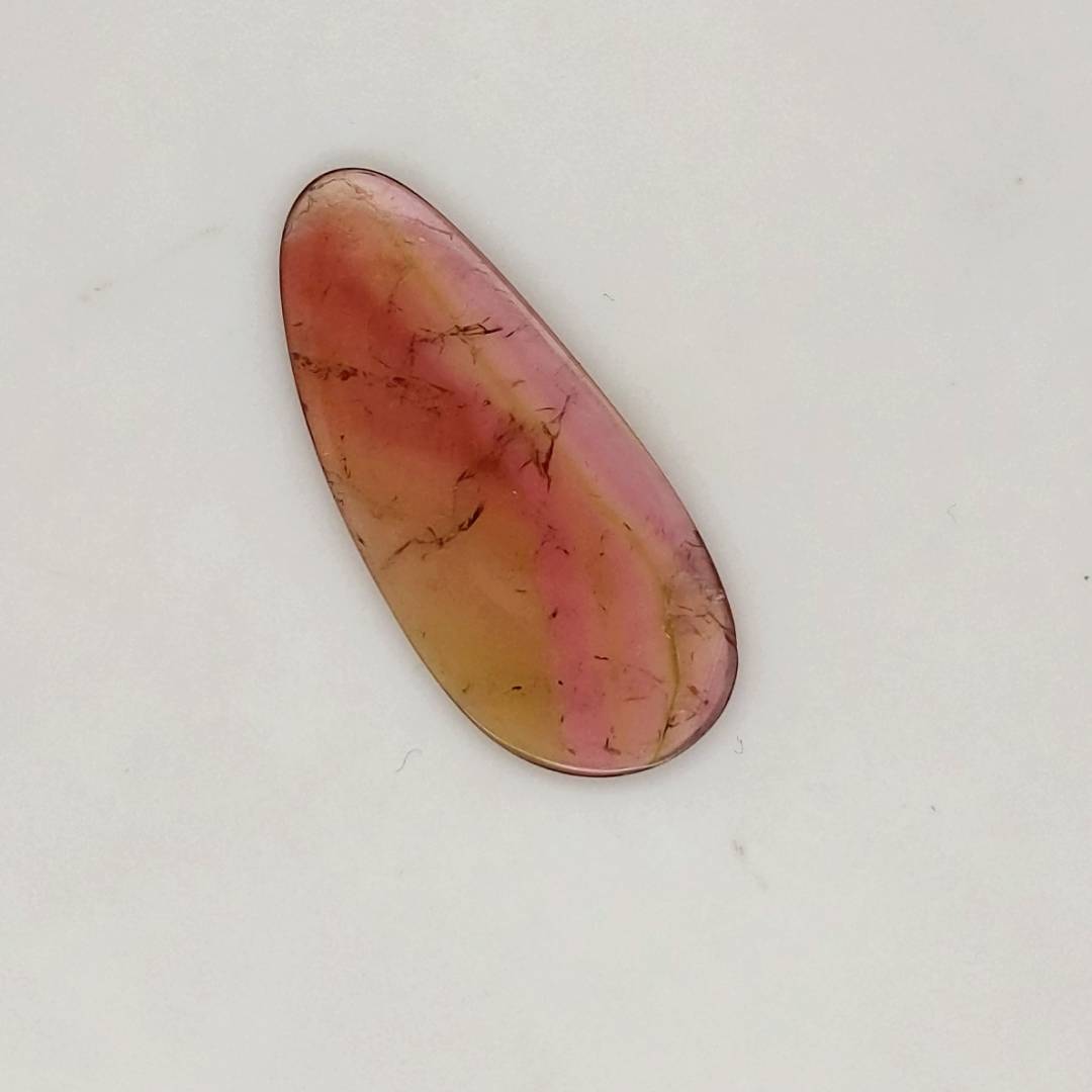 1 Pcs Of Natural Watermelon Tourmaline Slice | Size:35x16mm | With Certificate - The LabradoriteKing