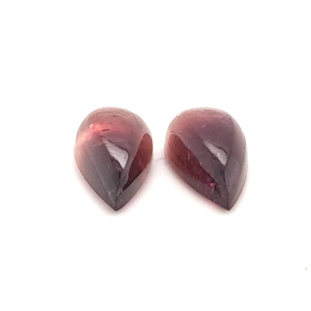 1 Pair Of Natural Watermelon Tourmaline Slice | Size:19x9mm | With Certificate - The LabradoriteKing