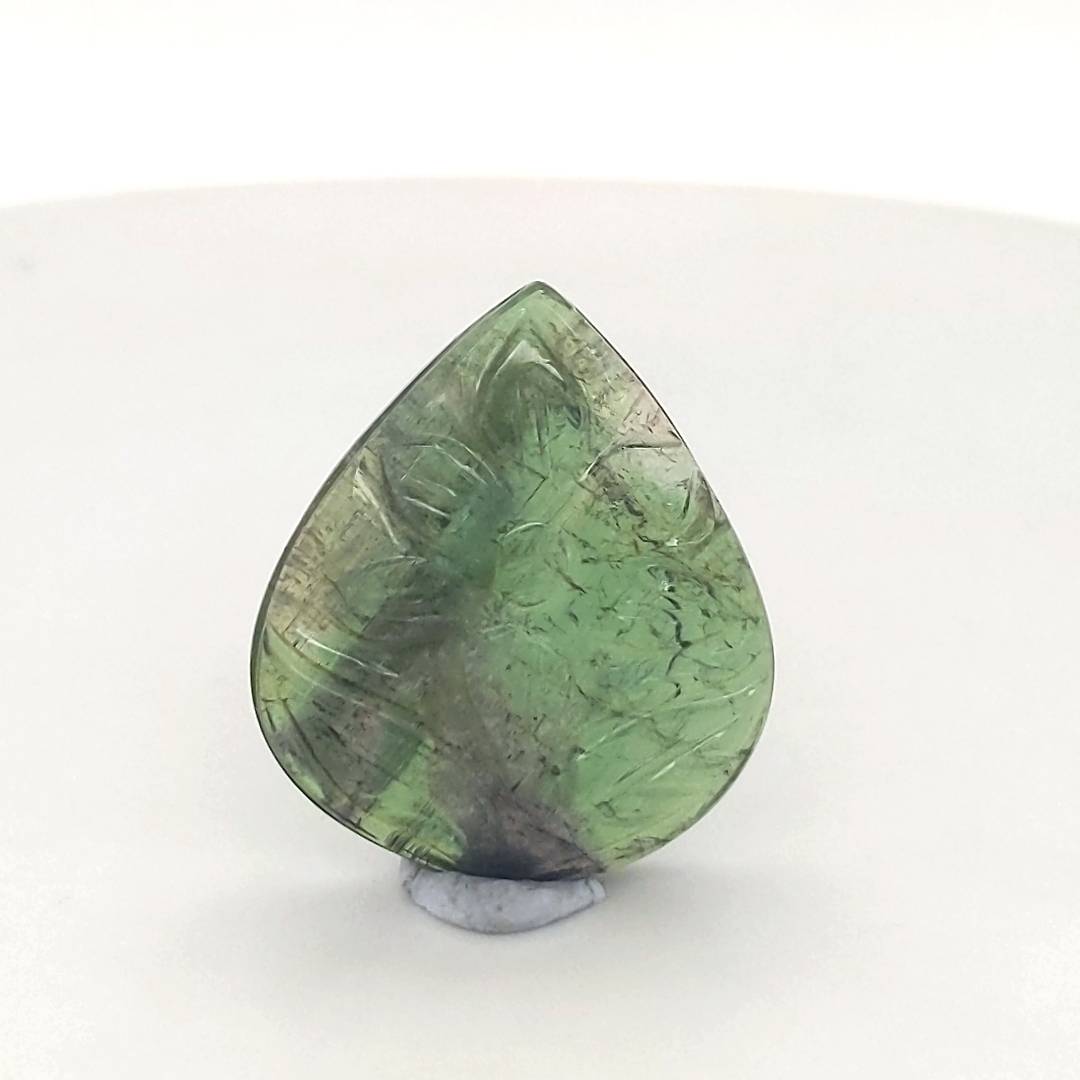 1 Pics Of Natural Flower Tourmaline Carved | Size:23X19mm | With Certificate - The LabradoriteKing