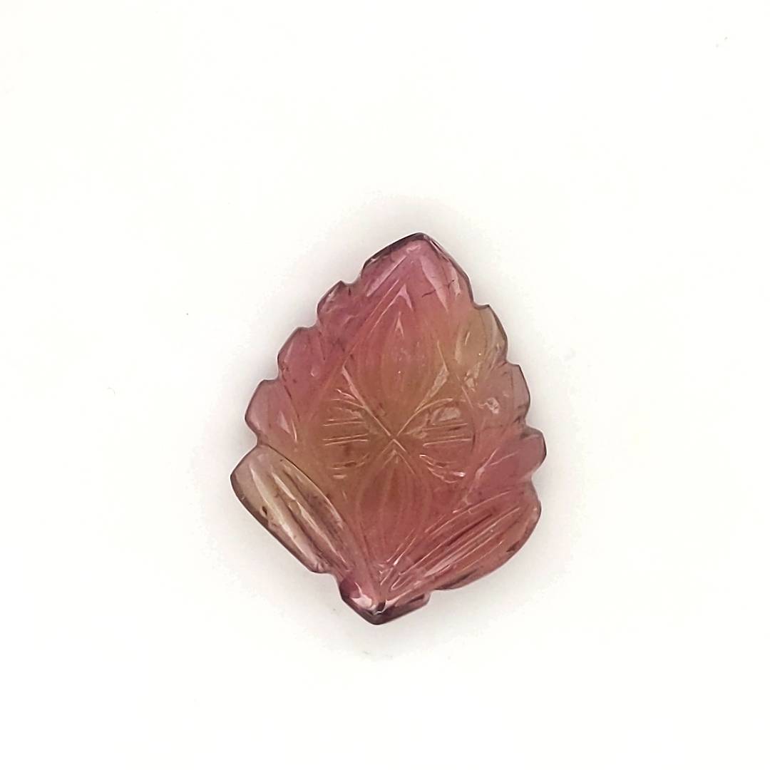 1 Pics Of Natural Leaf Tourmaline Carved | Size:25X20mm | With Certificate - The LabradoriteKing