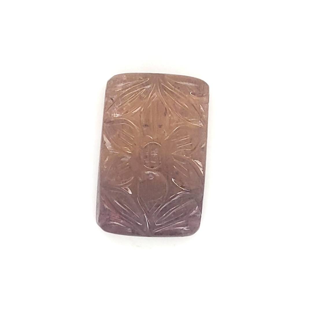 1 Pics Of Natural Flower Tourmaline Carved | Size:23X15mm | With Certificate - The LabradoriteKing