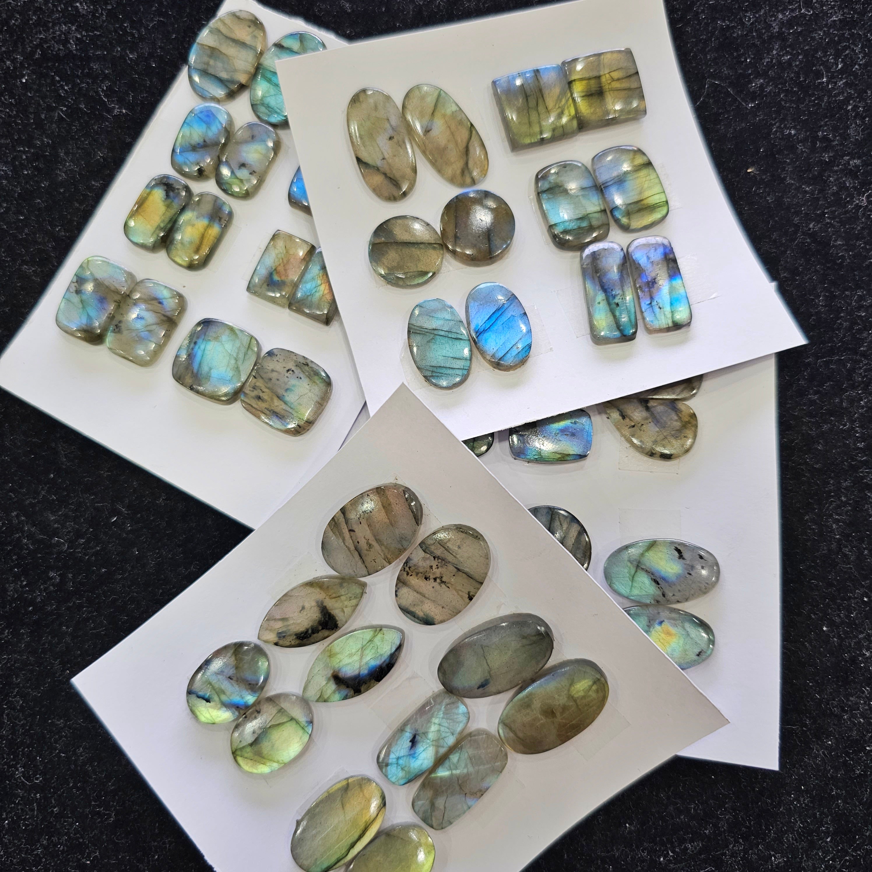 6 Pairs of Labradorite cabochons | 12-18mm - The LabradoriteKing