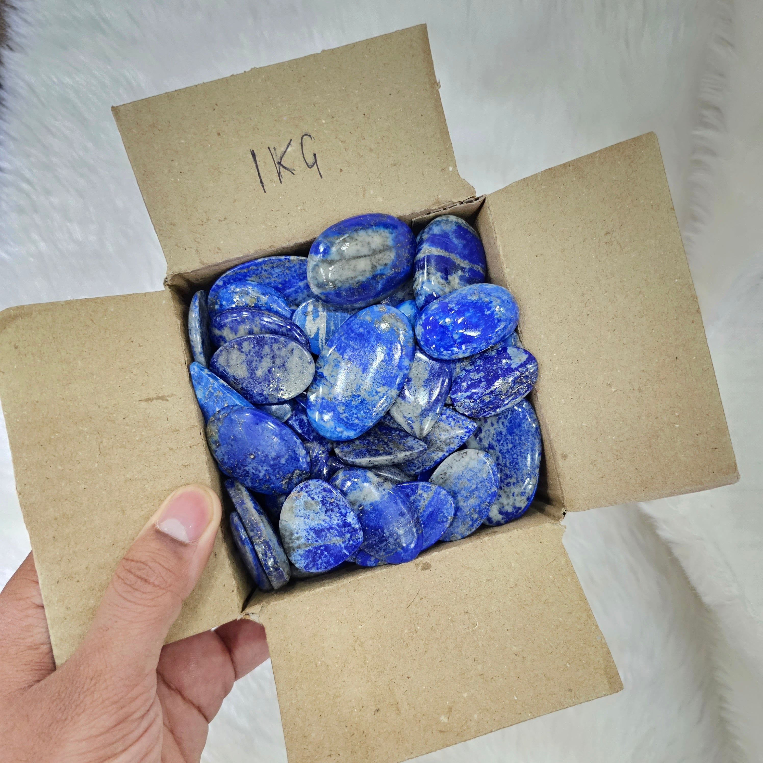 1KG of Natural Lapis Lazuli Cabochons | 1 Inches to 4 Inches - The LabradoriteKing