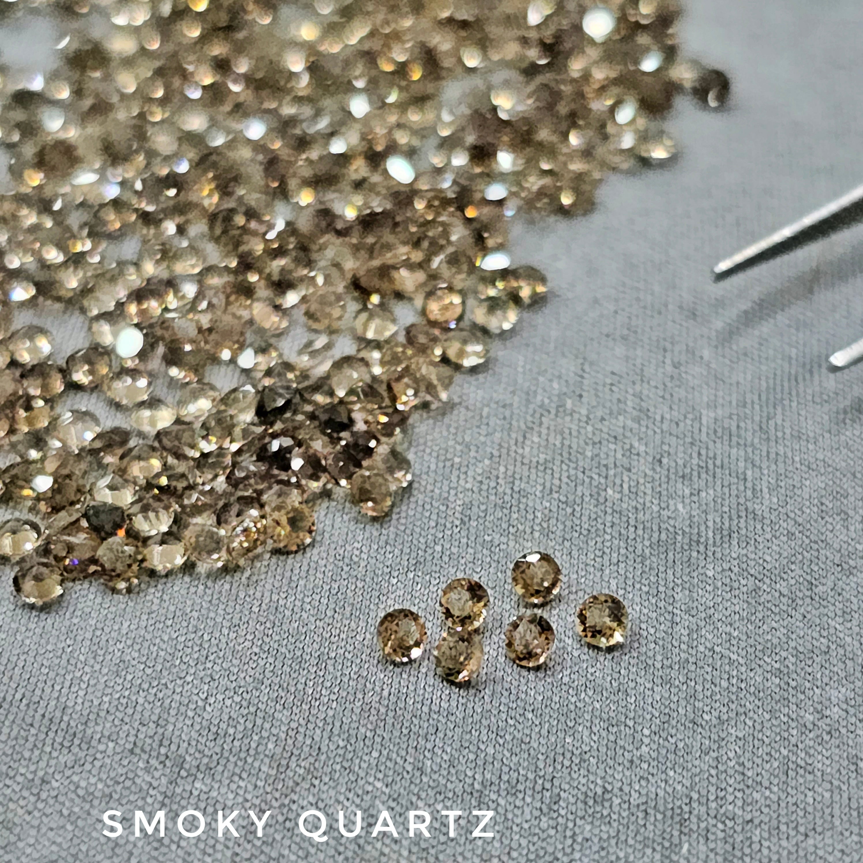 100 Pcs of Smoky Quartz Black Round 2.50mm - The LabradoriteKing