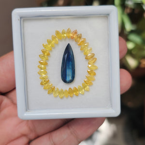 34 Pieces Natural kynite And Yellow Sapphire Faceted Gemstone Marquise Shape Size: 6-24mm - The LabradoriteKing