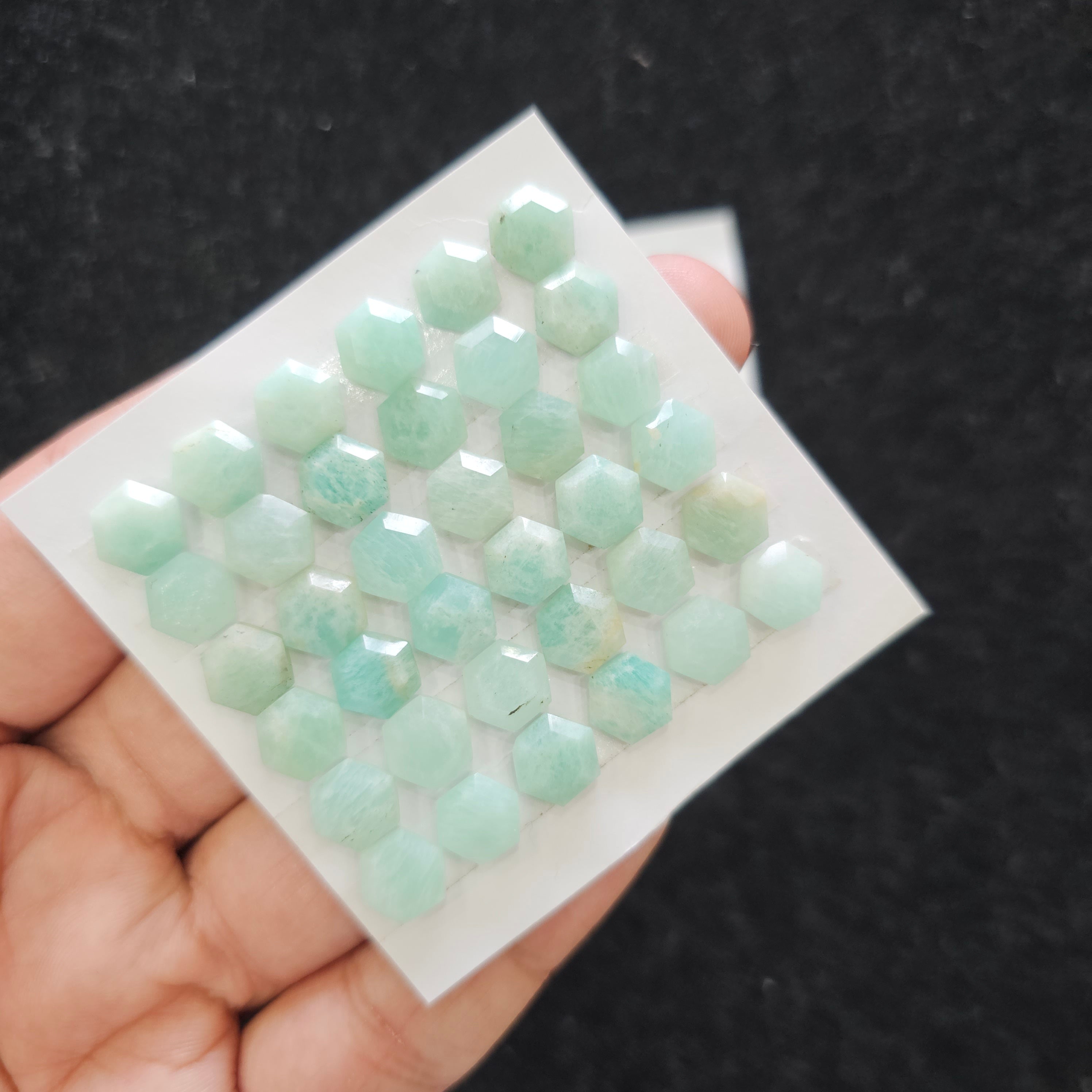 1 Card Natural Amazonite Rosecut Gemstones | Fancy Shape, 9mm Size, - The LabradoriteKing