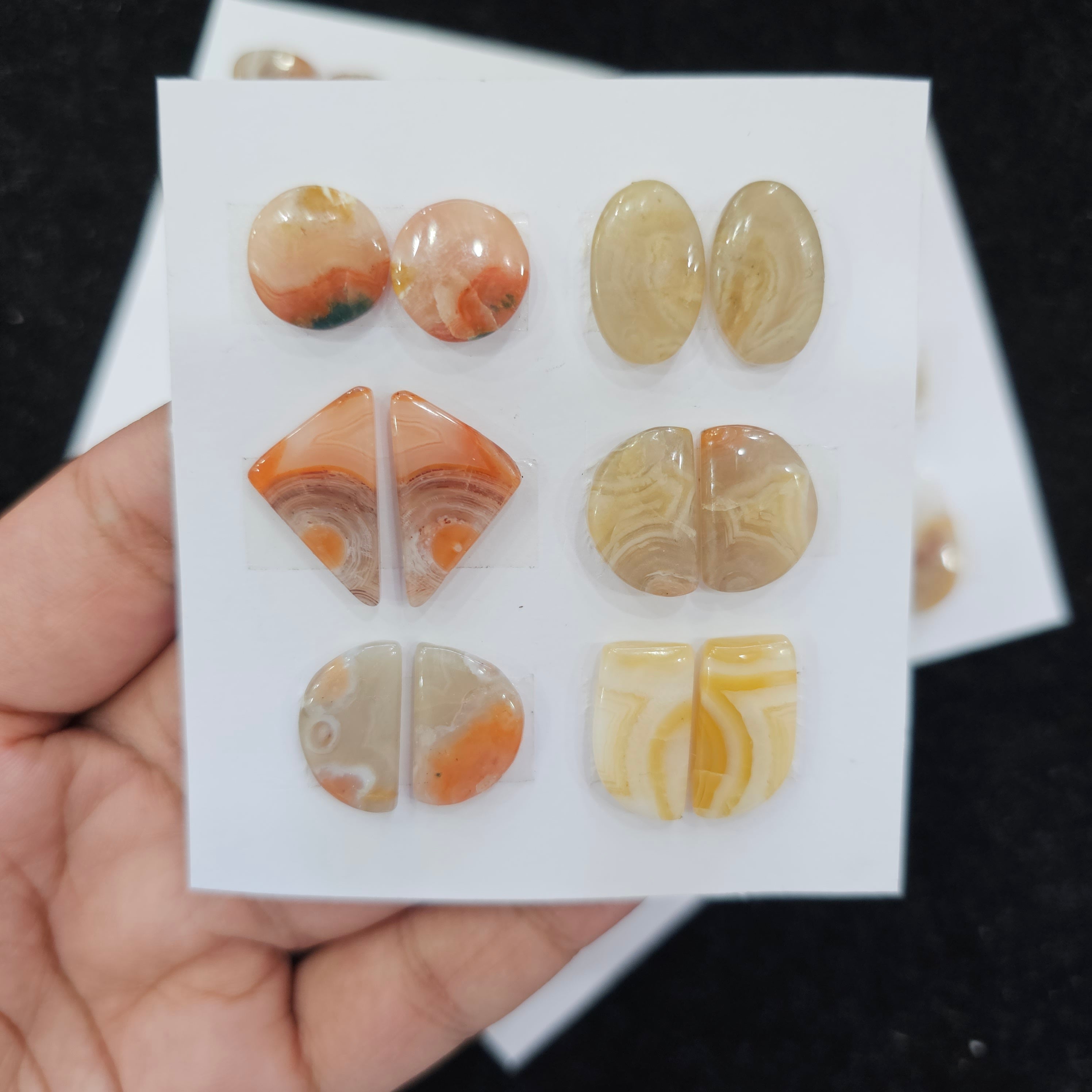 1 Card Natural Jasper Cabochon  Gemstones | Mix Shape, 13-30 mm Size, - The LabradoriteKing