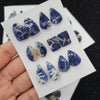 1 Card(6 Pairs) of Natural Sodalite Pairs Cabochon Gemstones | 19-31 mm Size,l - The LabradoriteKing