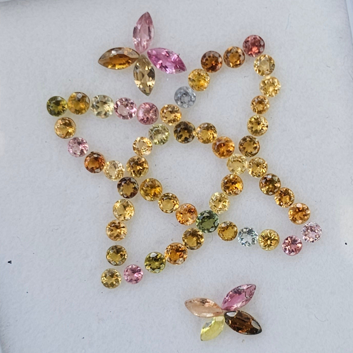 18 Pieces Natural Multi Tourmalie  Faceted Gemstone Marquise And Owal Shape Size: 2-5mm - The LabradoriteKing