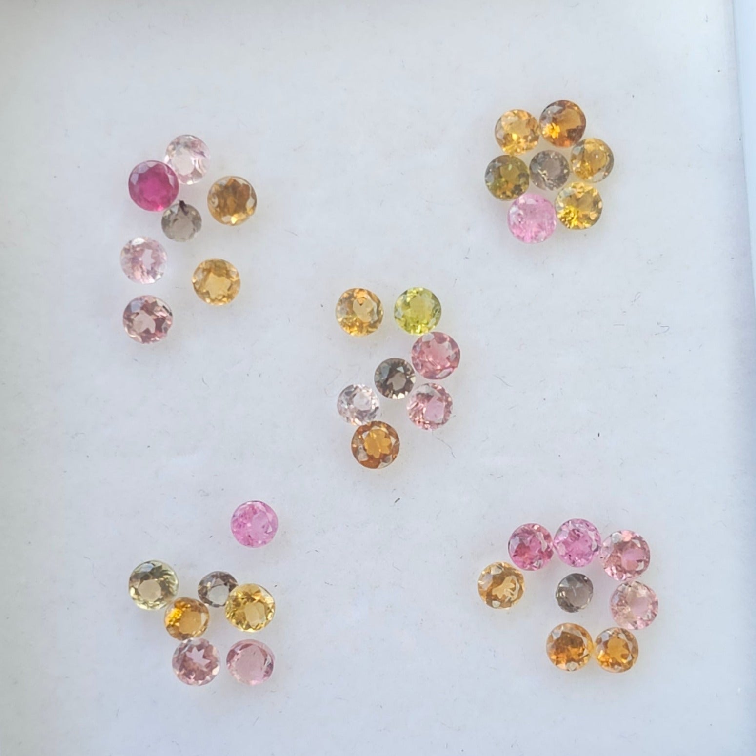36 Pcs Natural Multi Tourmaline Faceted Gemstones Round Shape I Size 2mm to 3mm - The LabradoriteKing
