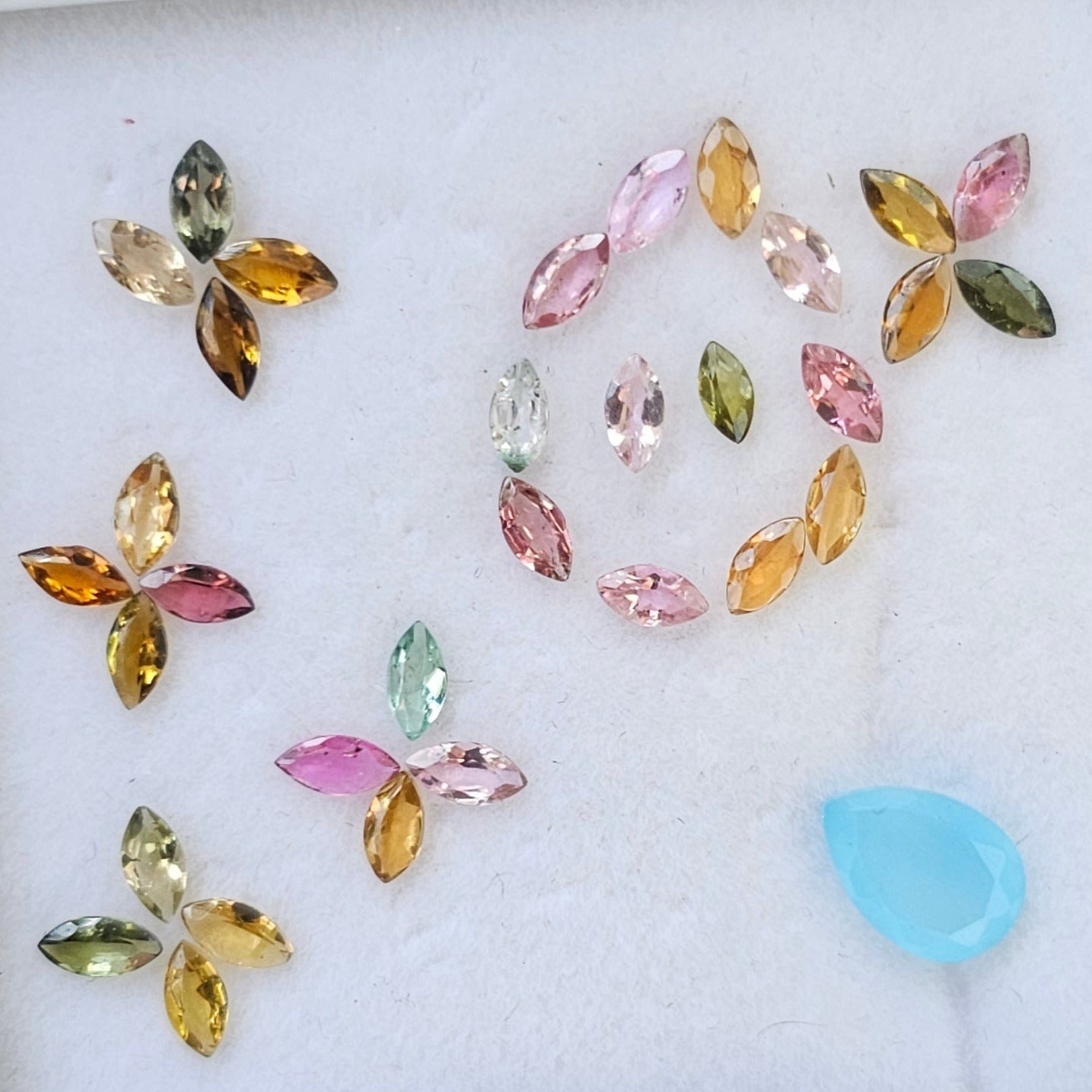 33 Pieces  Natural Multi Tourmaline & Chaicedony  Faceted Gemstone Mix Shape: 2-9mm - The LabradoriteKing