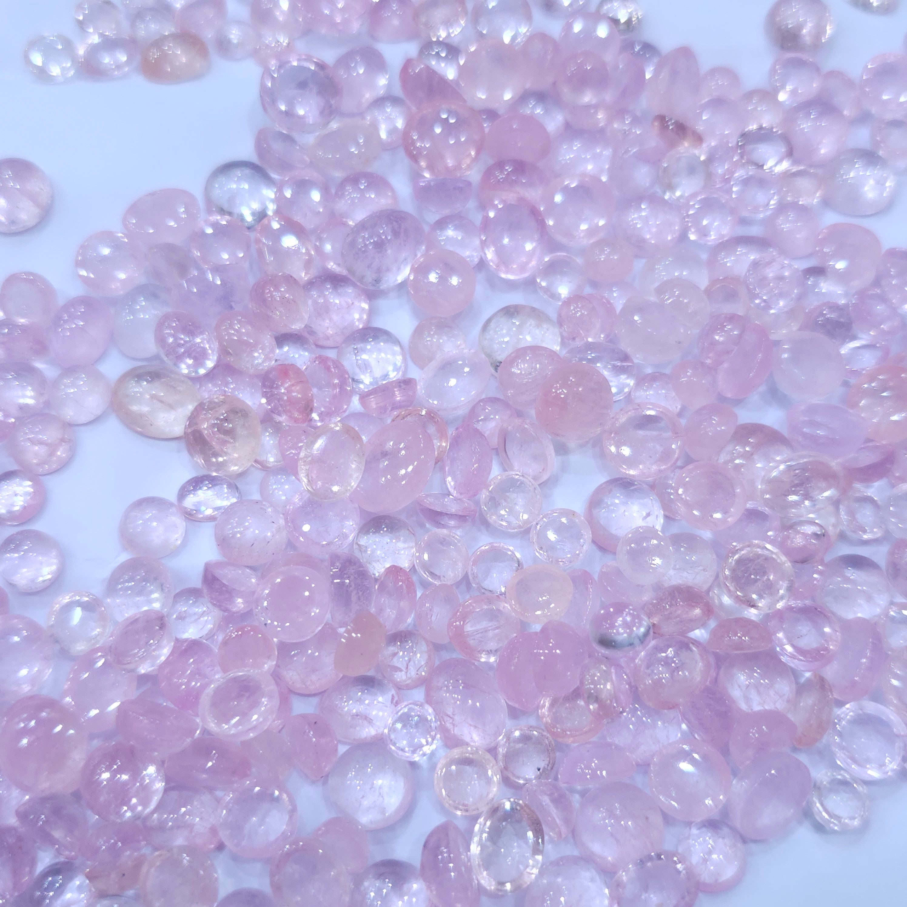 10 Pcs Pink Morganite cabochons | 5-8mm - The LabradoriteKing