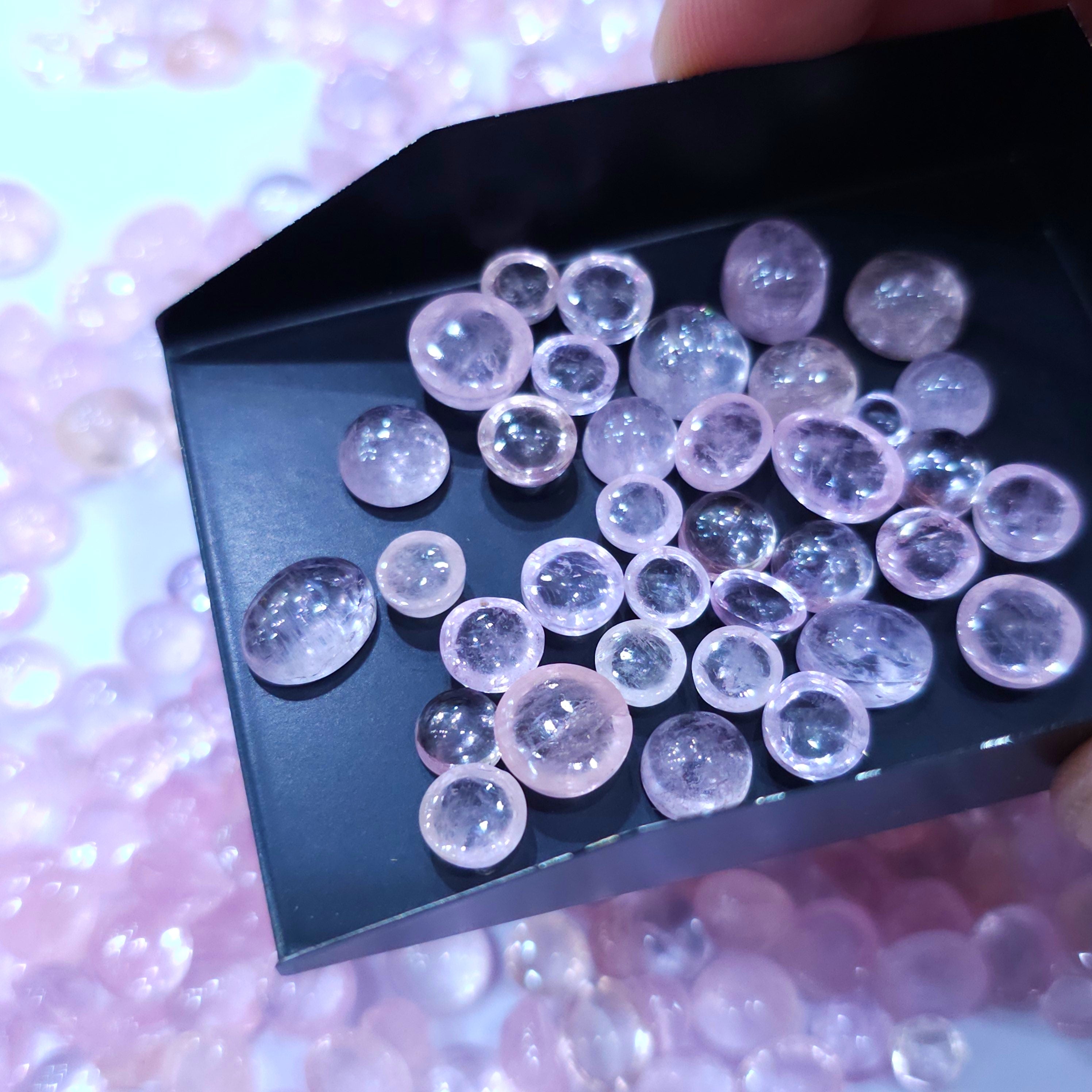 10 Pcs Pink Morganite cabochons | 5-8mm - The LabradoriteKing