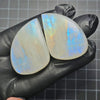 1 Pair Natural White Rainbow Cabochon Gemstone Fancy Shape: 44x30mm - The LabradoriteKing