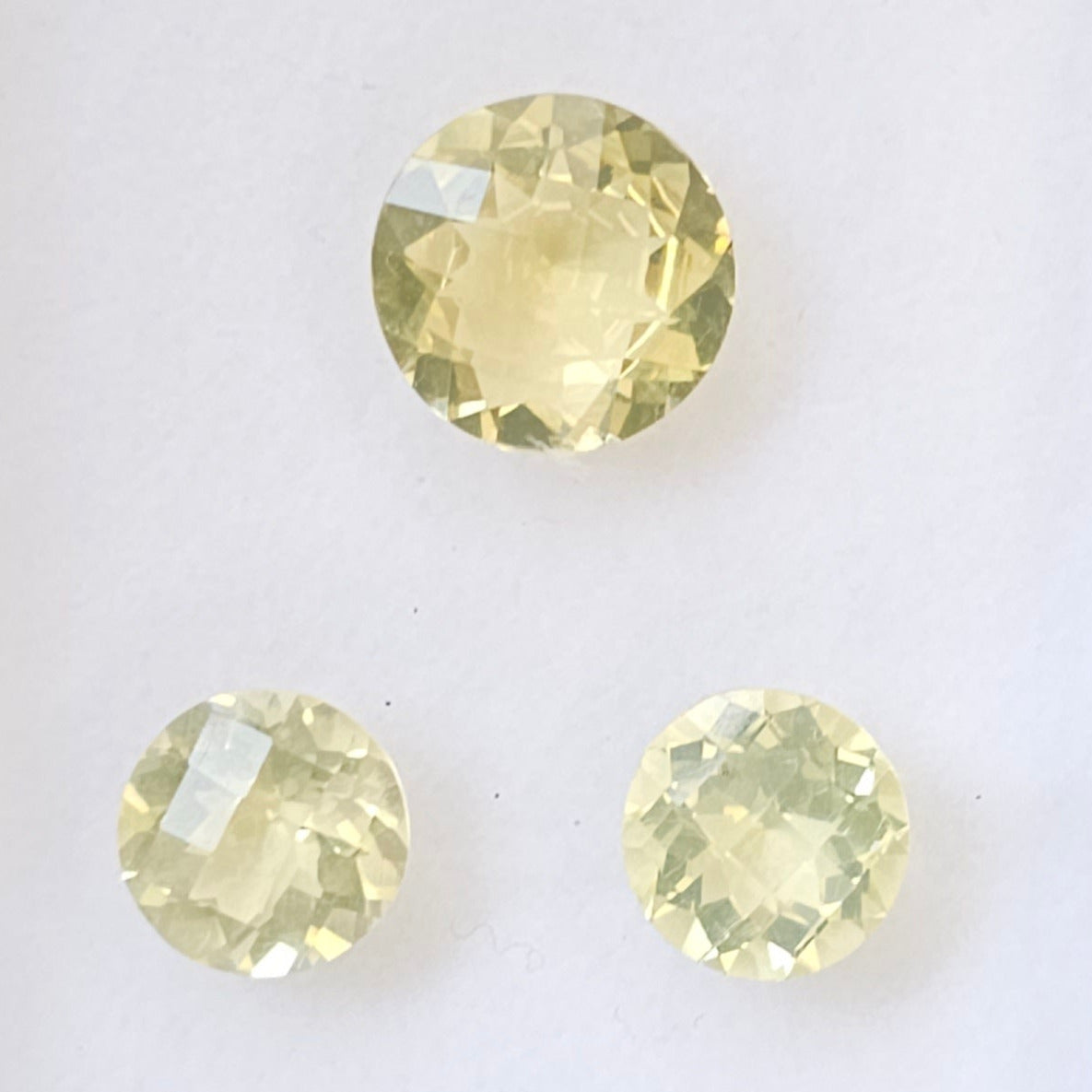 3 Pcs Natural Lemon Quatz Set Round Shape: 15-12mm - The LabradoriteKing