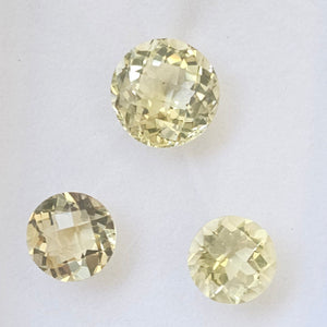 3 Pcs Natural Lemon Quatz Set Round Shape: 15-12mm - The LabradoriteKing