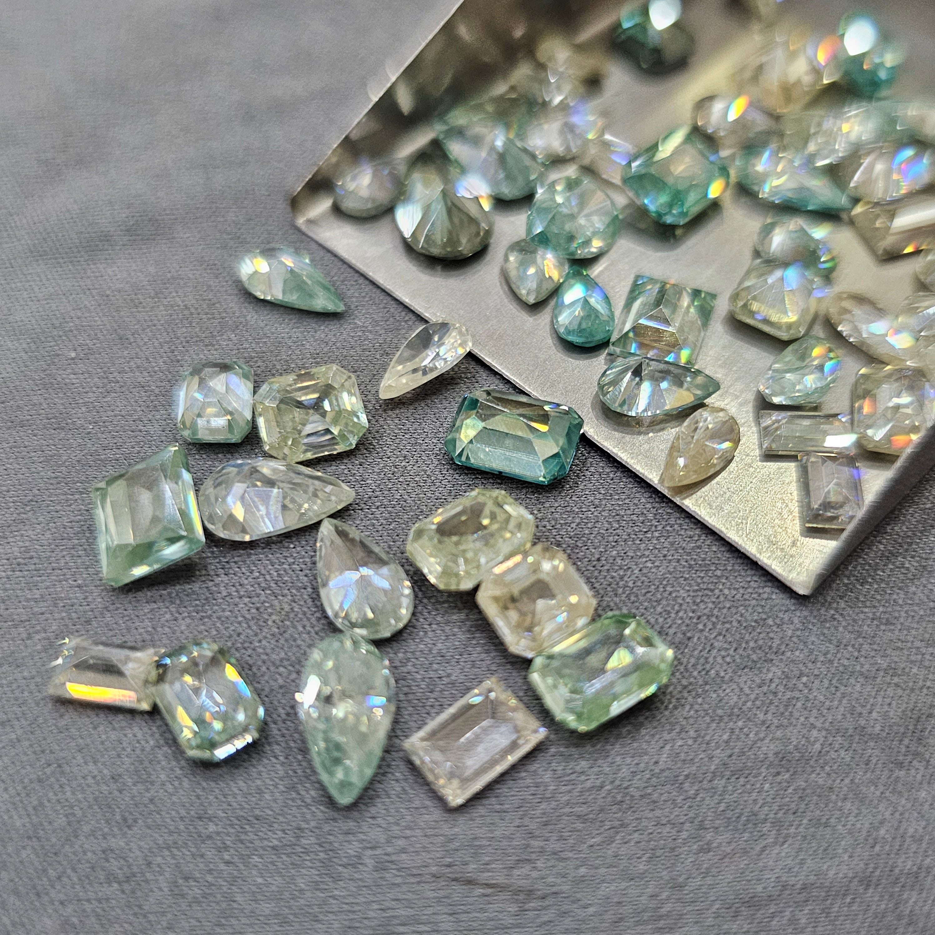 5 Pcs of Moissanites Pastel Colours | 7-9mm | Mix Shapes in VVS - The LabradoriteKing