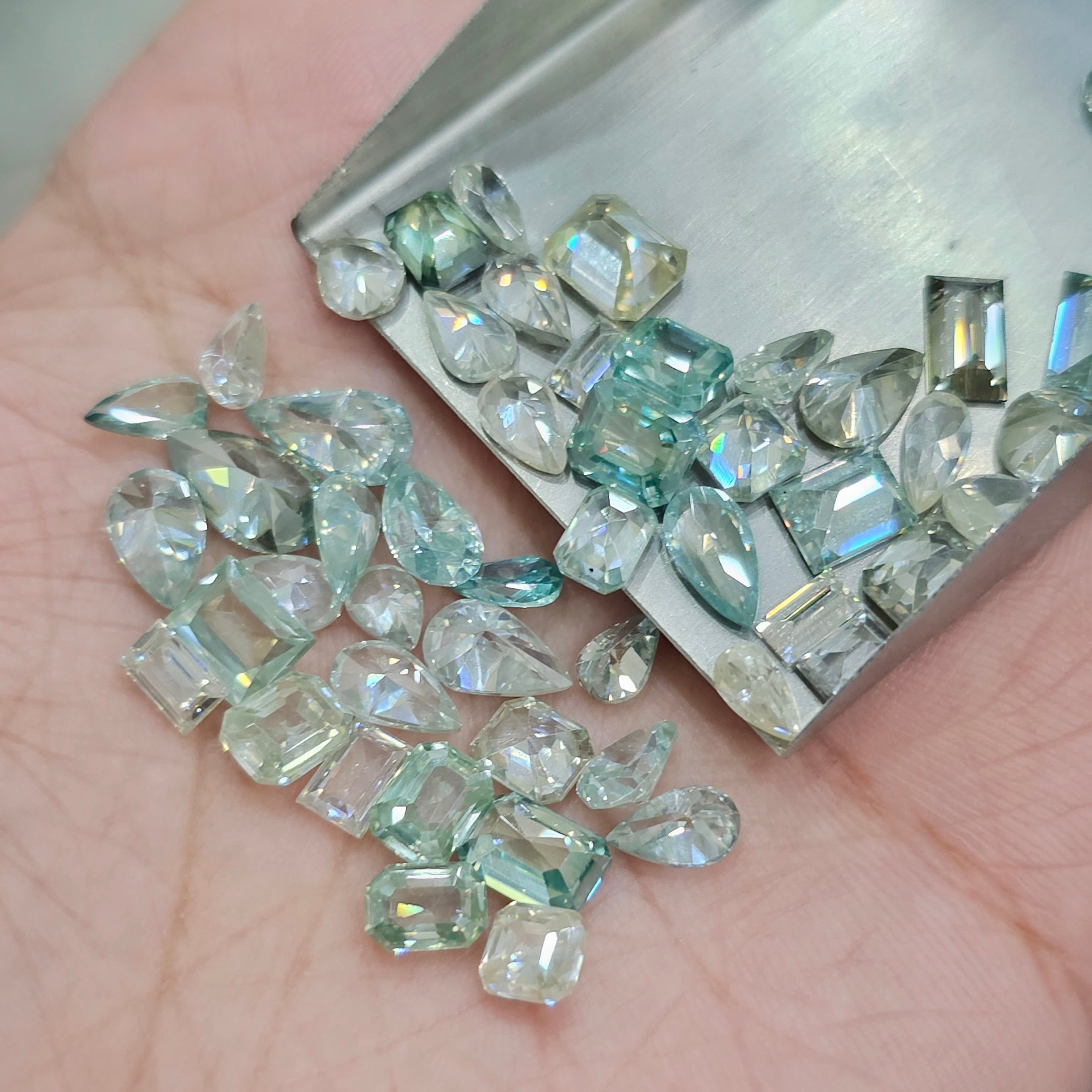 5 Pcs of Moissanites Pastel Colours | 7-9mm | Mix Shapes in VVS - The LabradoriteKing